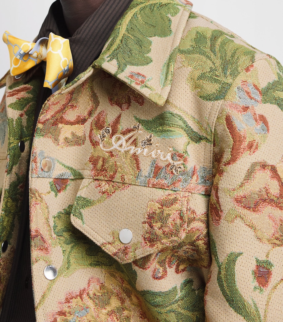 AMIRI Mens Floral Tapestry Jacket Pale Rose Image 3