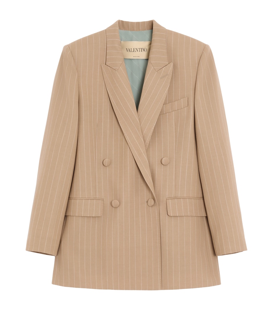 Valentino Womens Virgin Wool Pinstripe Blazer Image 1
