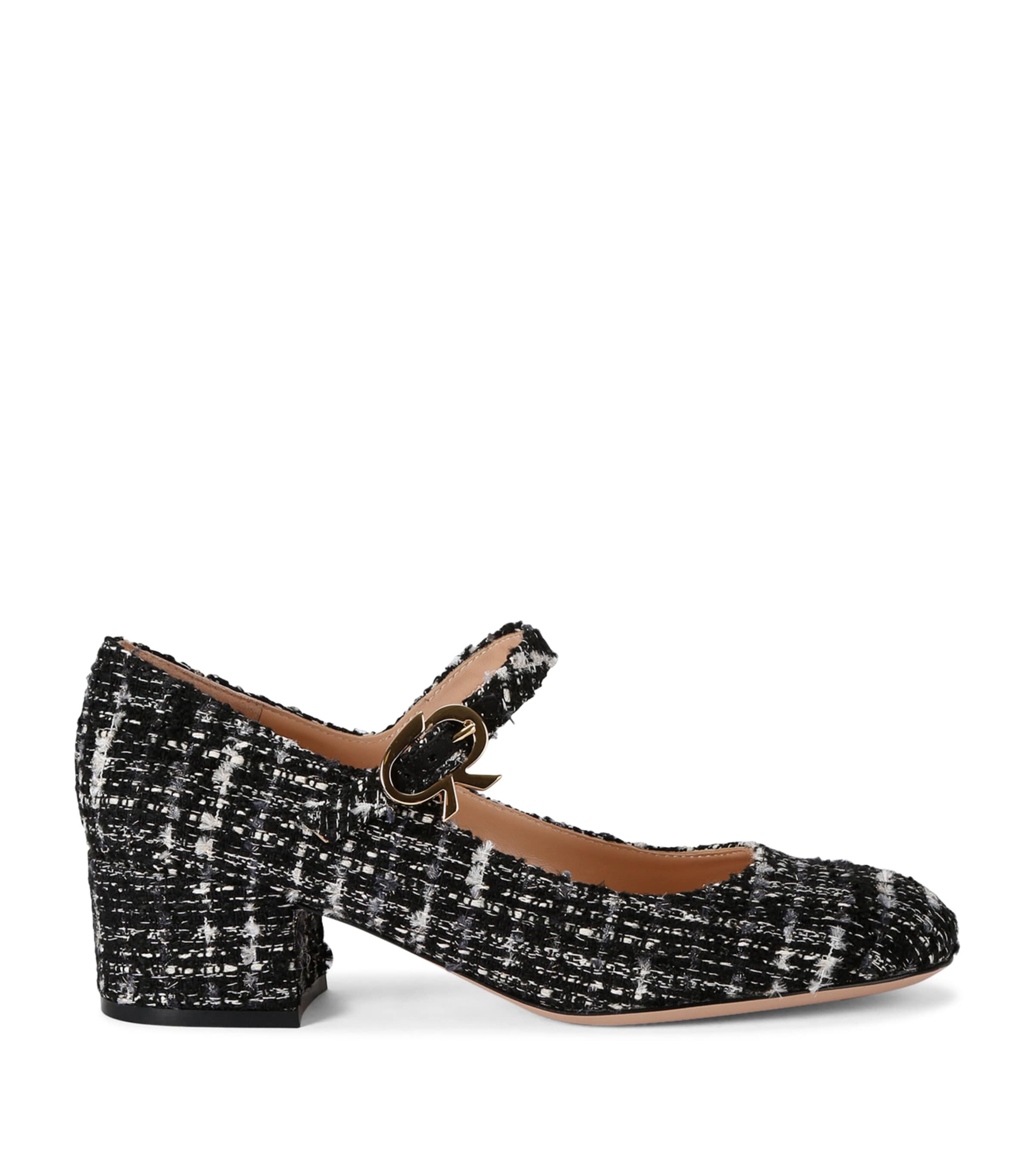 Shop Gianvito Rossi Tweed Mary Jane Pumps 45