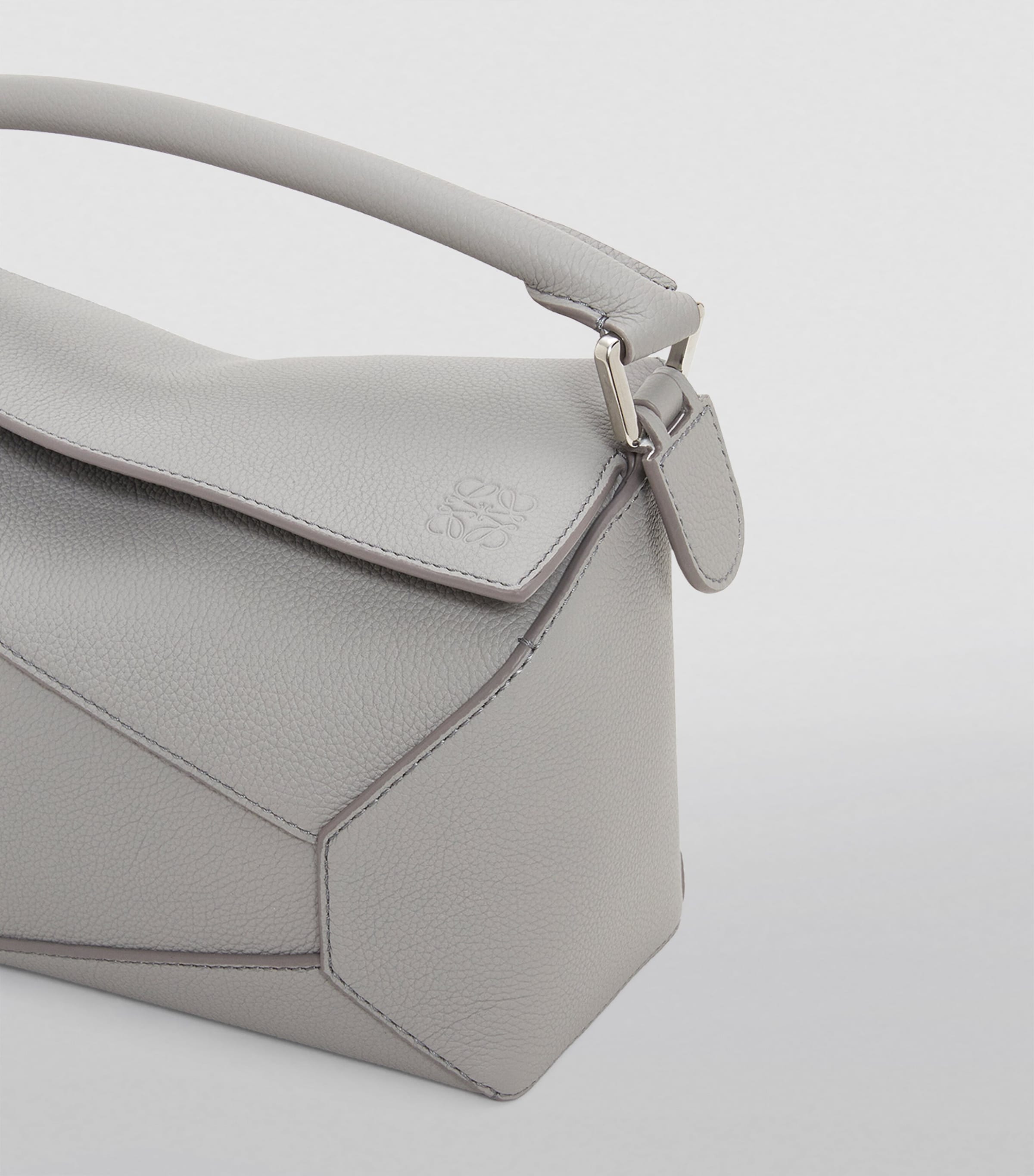 Small Leather Puzzle Top-Handle Bag PEARL GREY Image 6