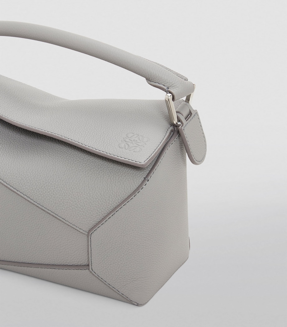 Small Leather Puzzle Top-Handle Bag PEARL GREY Image 6