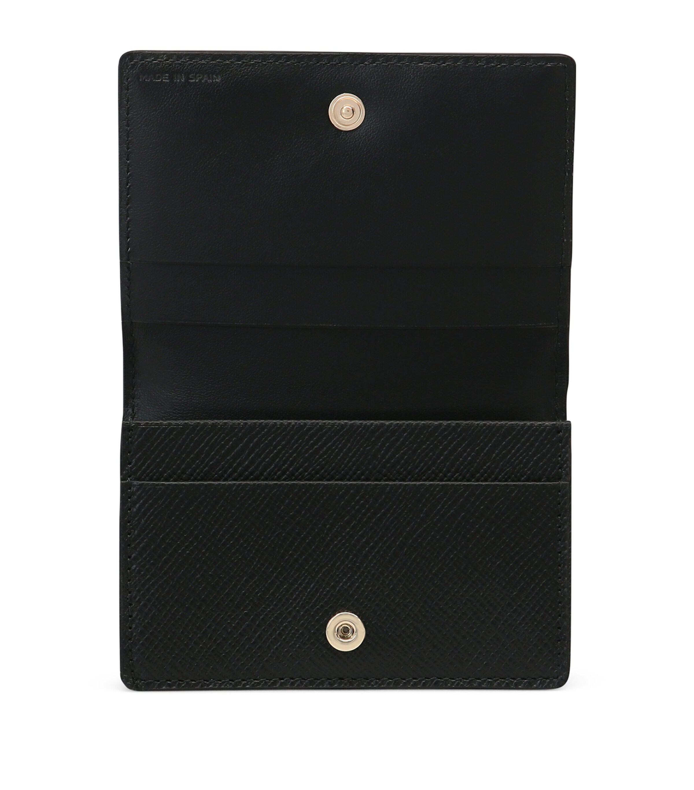 Leather Panama Folded Card Holder BLACK Image 3