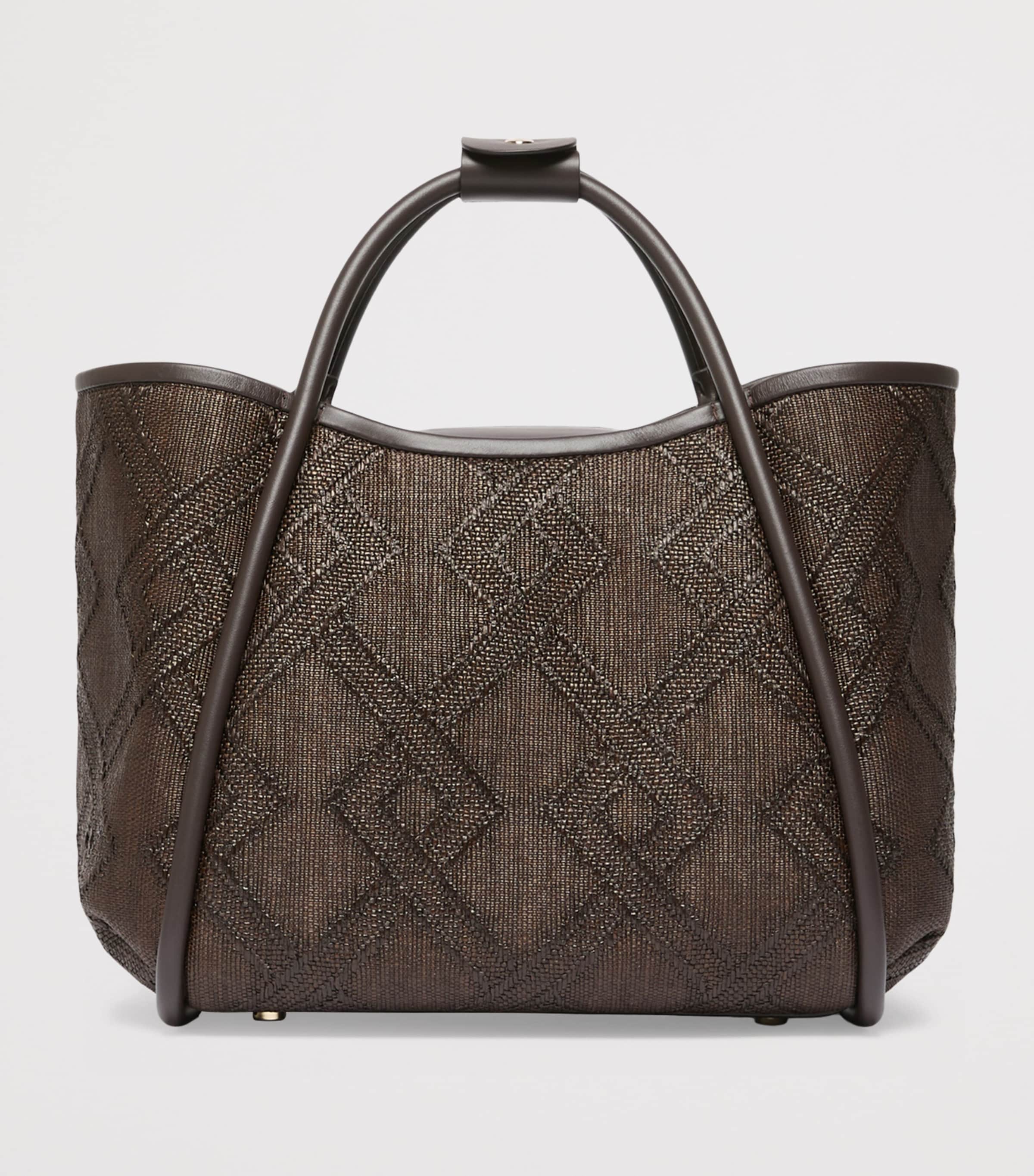 Max Mara Small Leather Marine Top-Handle Bag Dark Brown Image 5