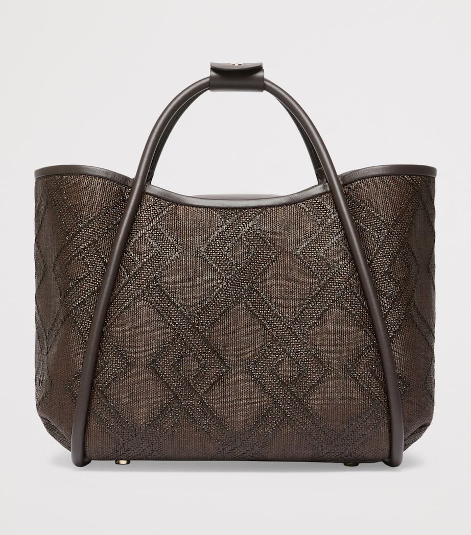 Max Mara Small Leather Marine Top-Handle Bag Dark Brown Image 5