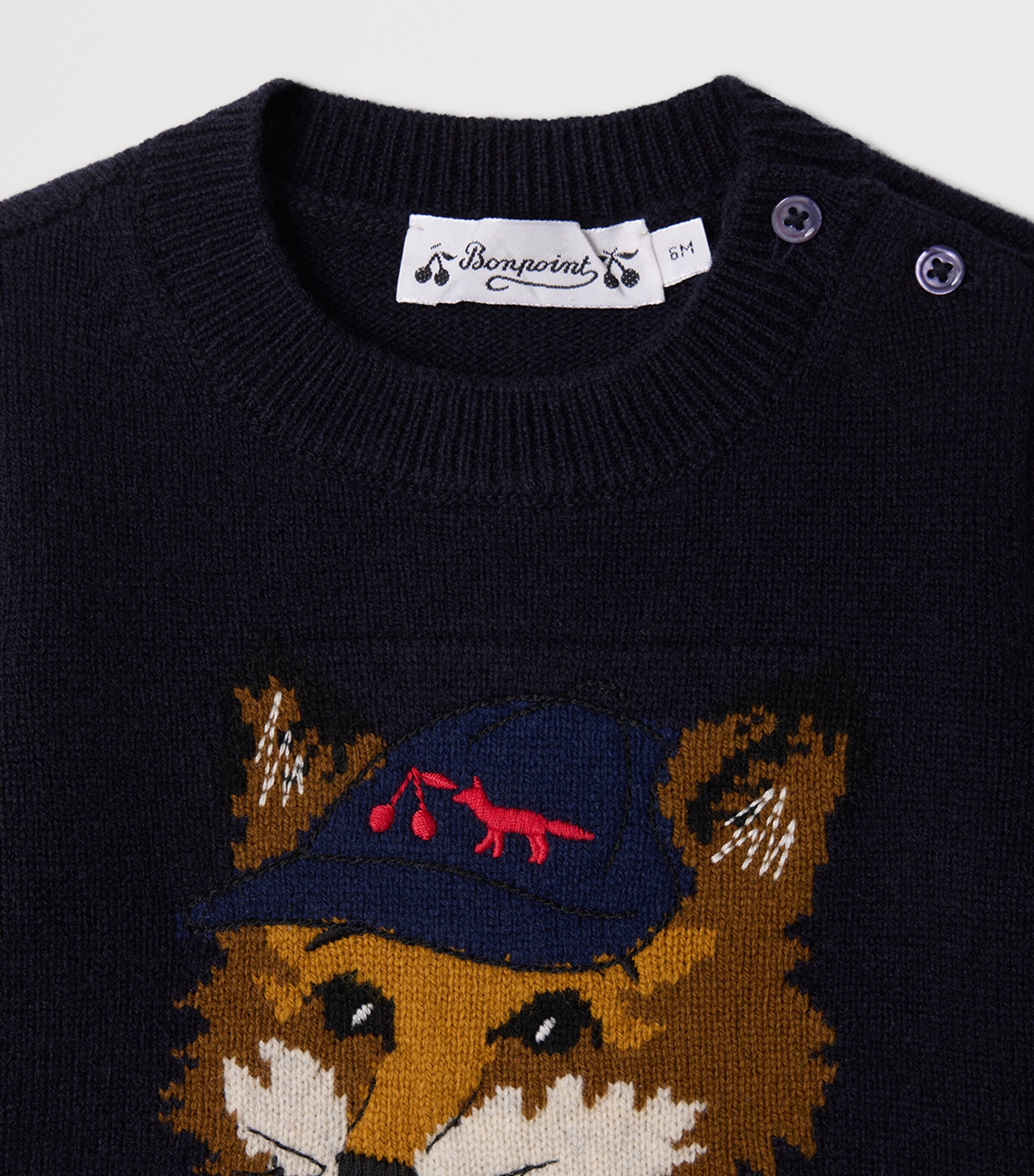 Bonpoint Navy x Maison Kitsuné Wool Fox Sweater (2-3 Years