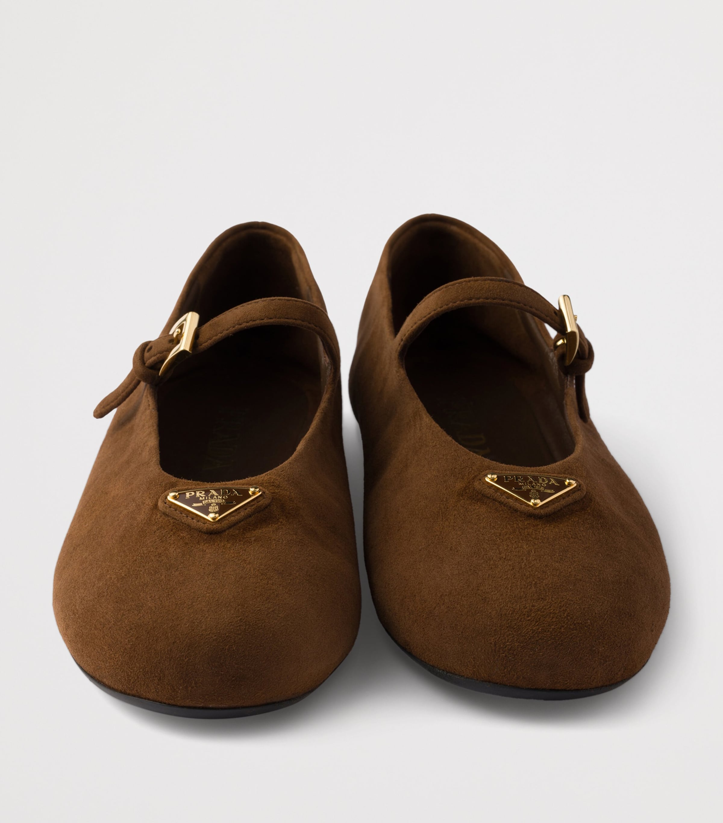 Prada Suede Ballet Flats Brown Image 5