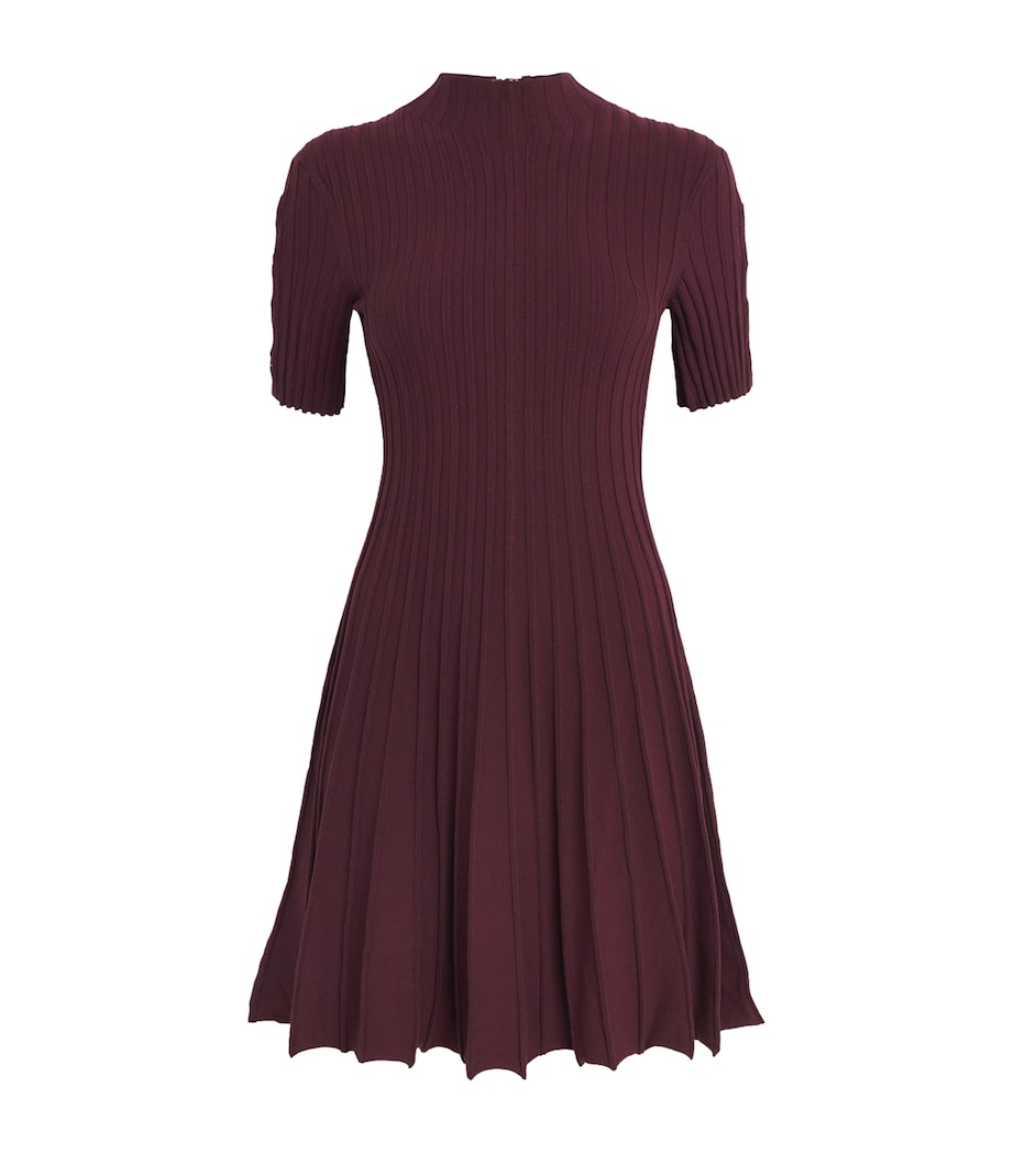 Maje Womens High-Neck Mini Skater Dress Burgundy Image 1