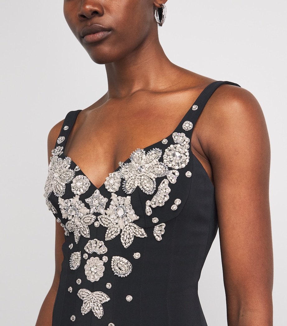 Zuhair Murad Womens Cady Embellished Gown Black/silver Image 3