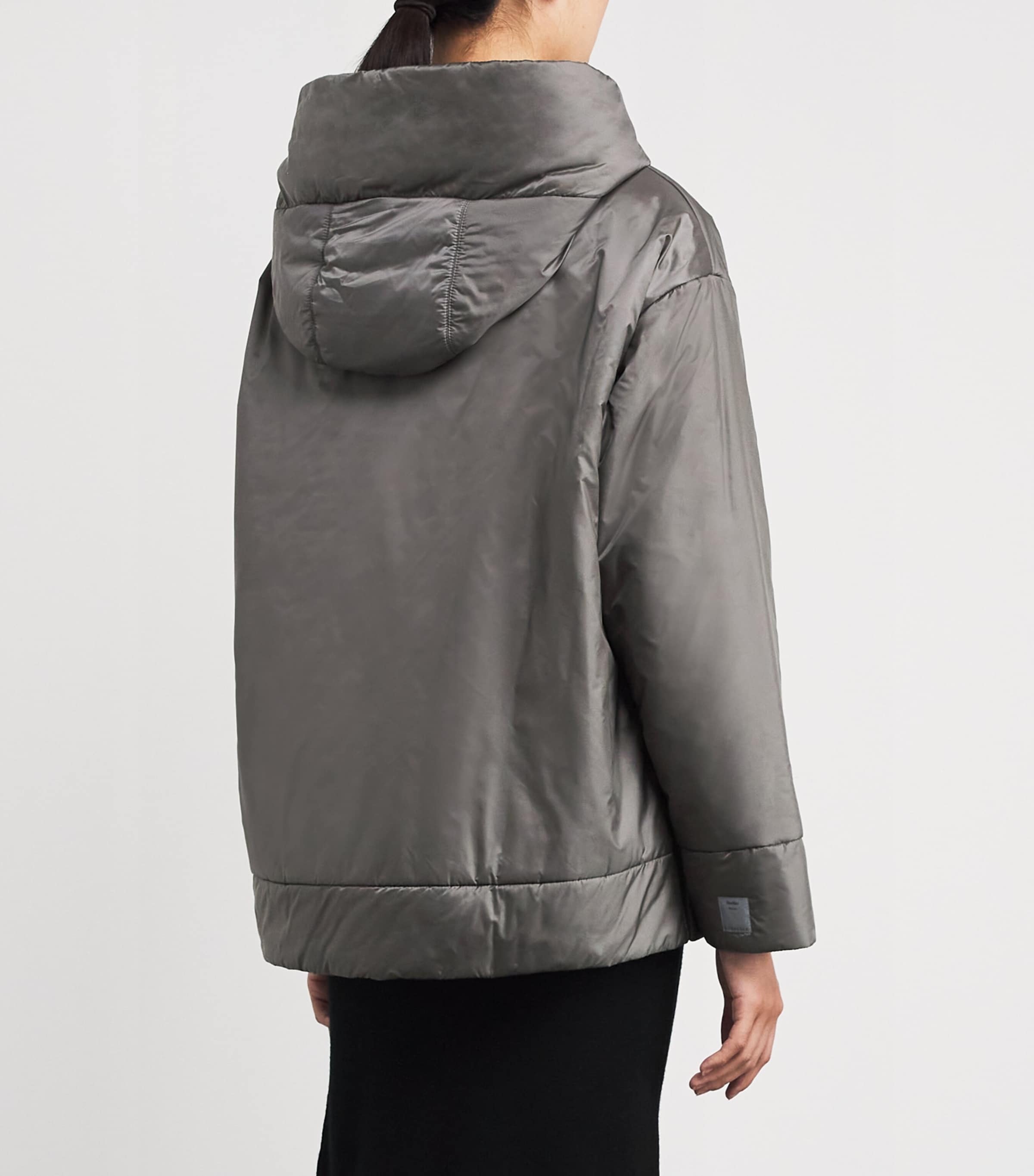 The Cube Hooded Puffer Jacket DARK GREY Image 4