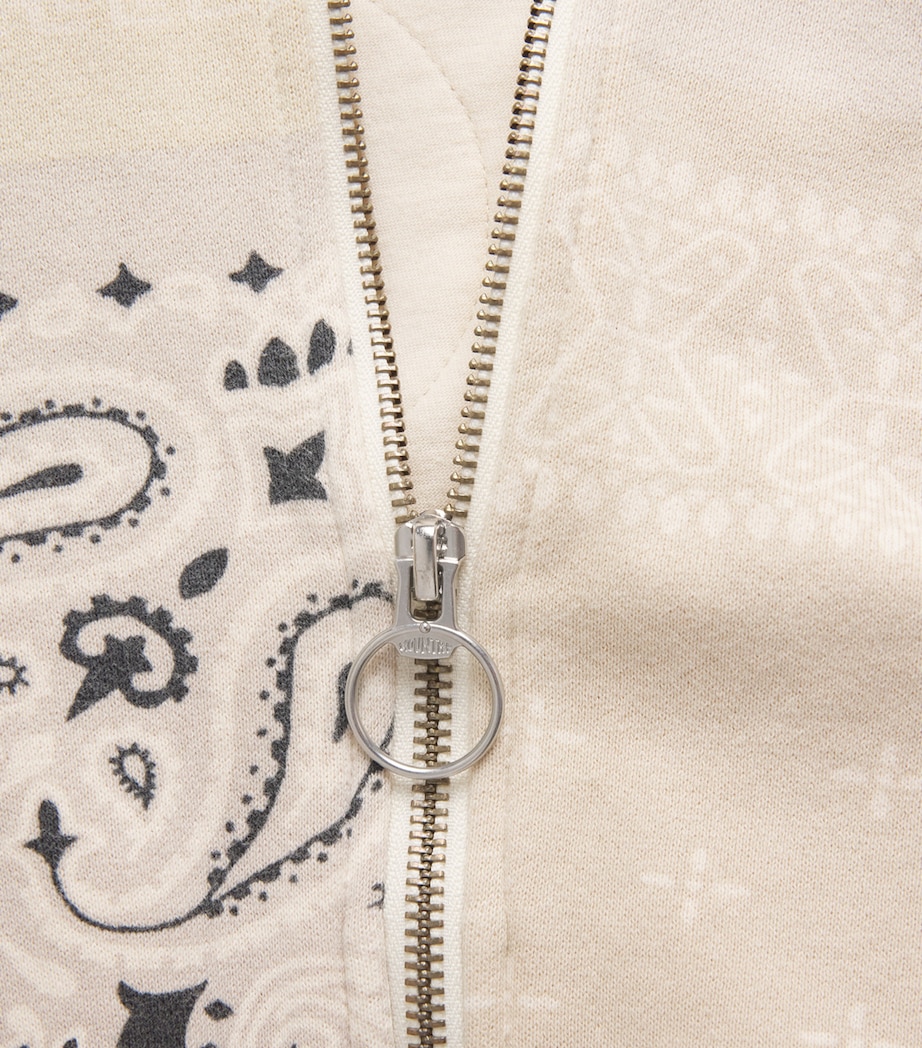 Kapital Mens Cotton Quilted Bandana Hoodie Ecru Image 6