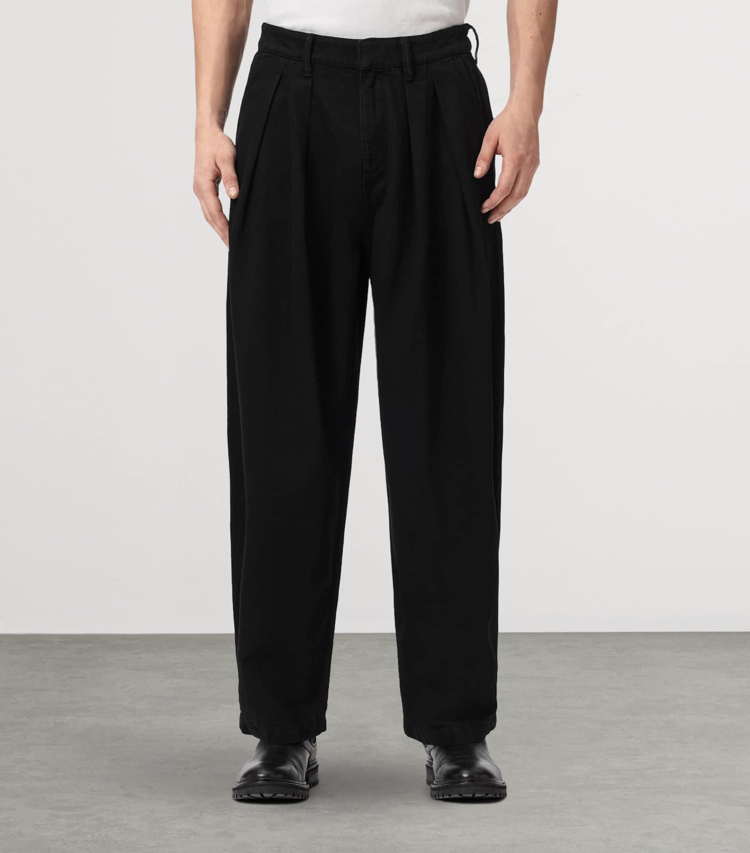 AllSaints Mens Becco Trousers Black Image 3