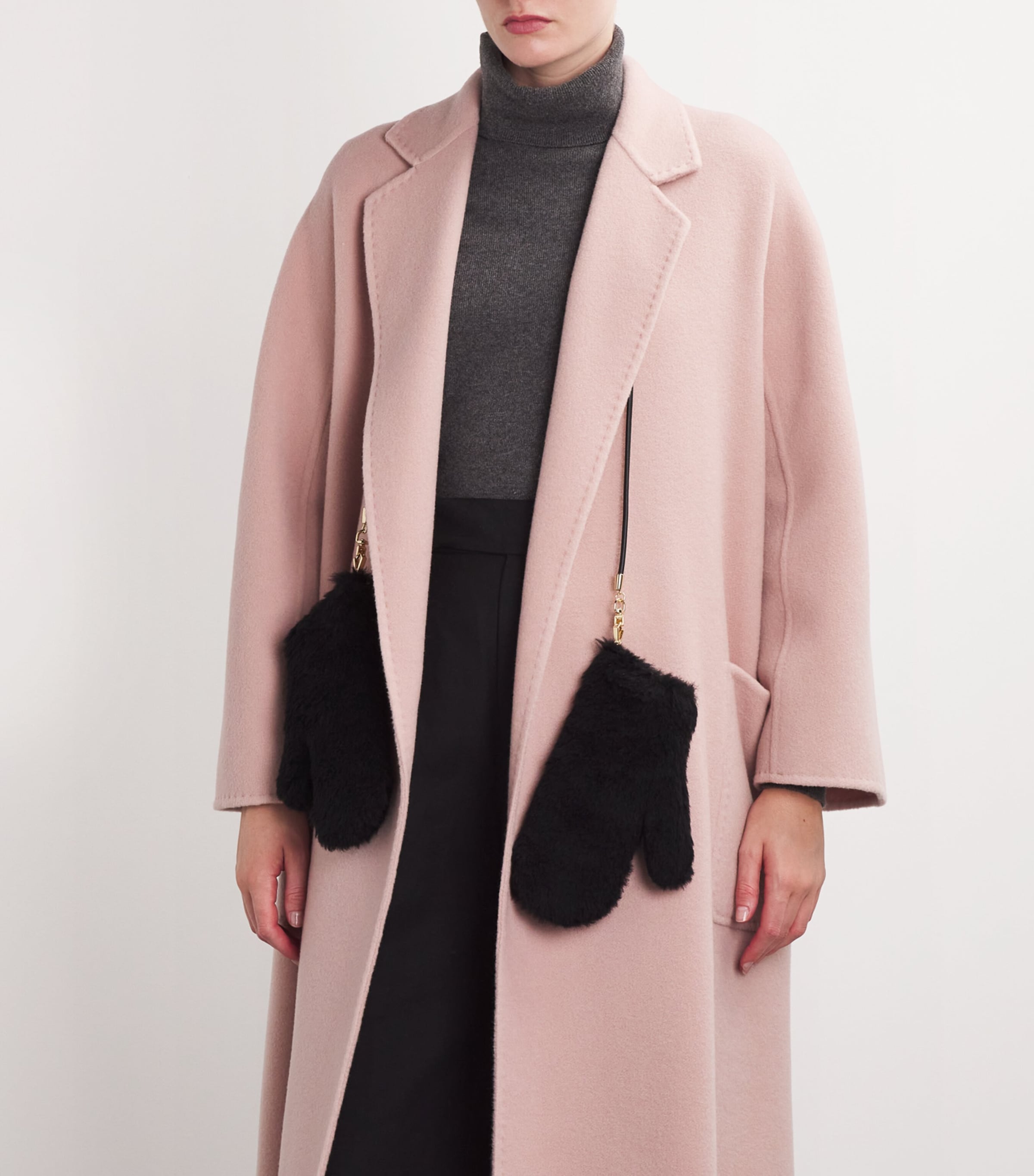 Alpaca-Wool-Silk Gloves BLACK Image 3