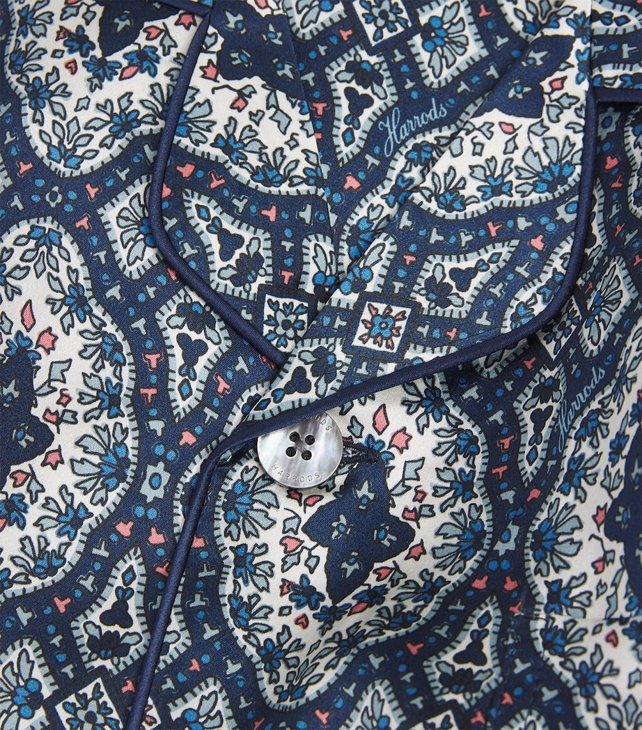 Silk Geometric Tile Print Pyjama Set NAVY Image 5