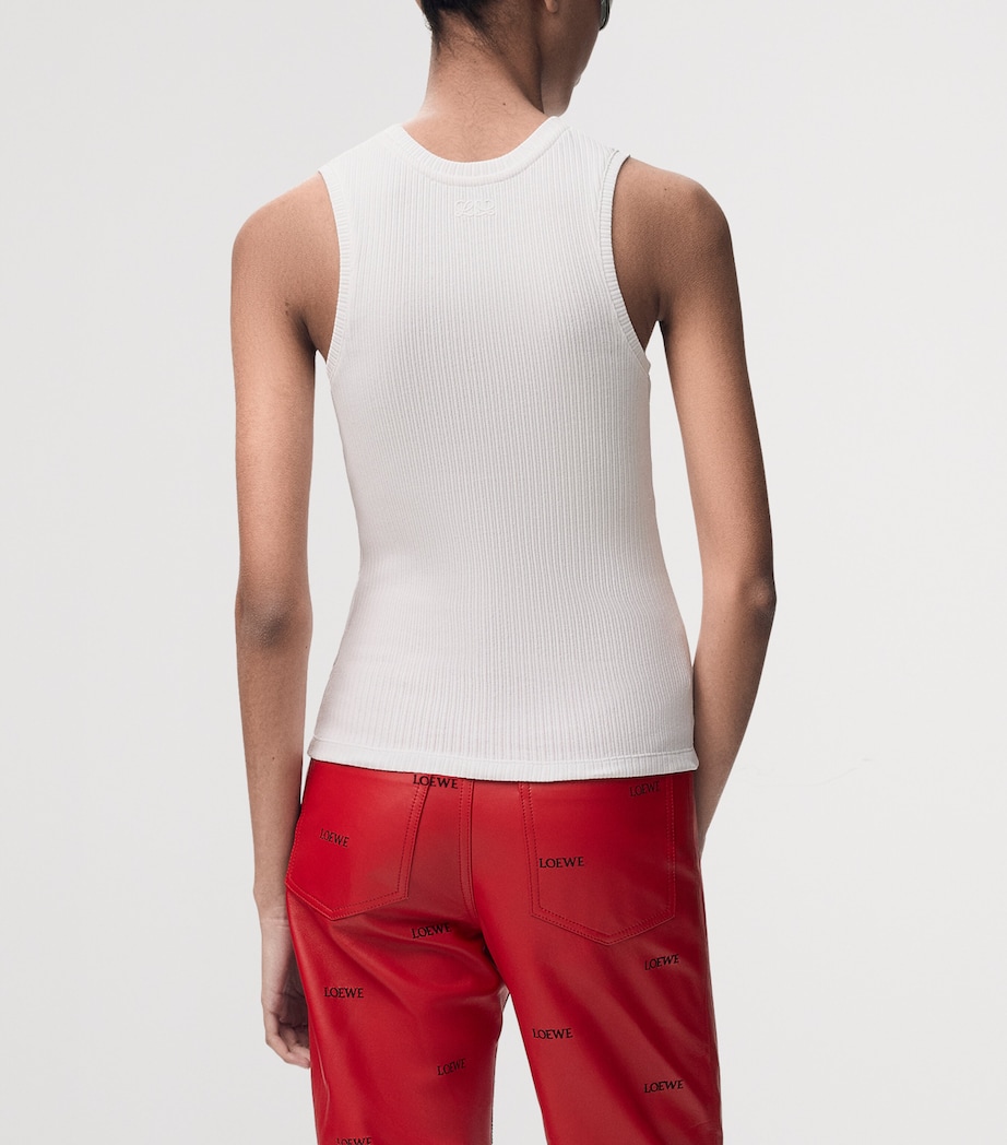 LOEWE Womens Embellished Tank Top White Image 4