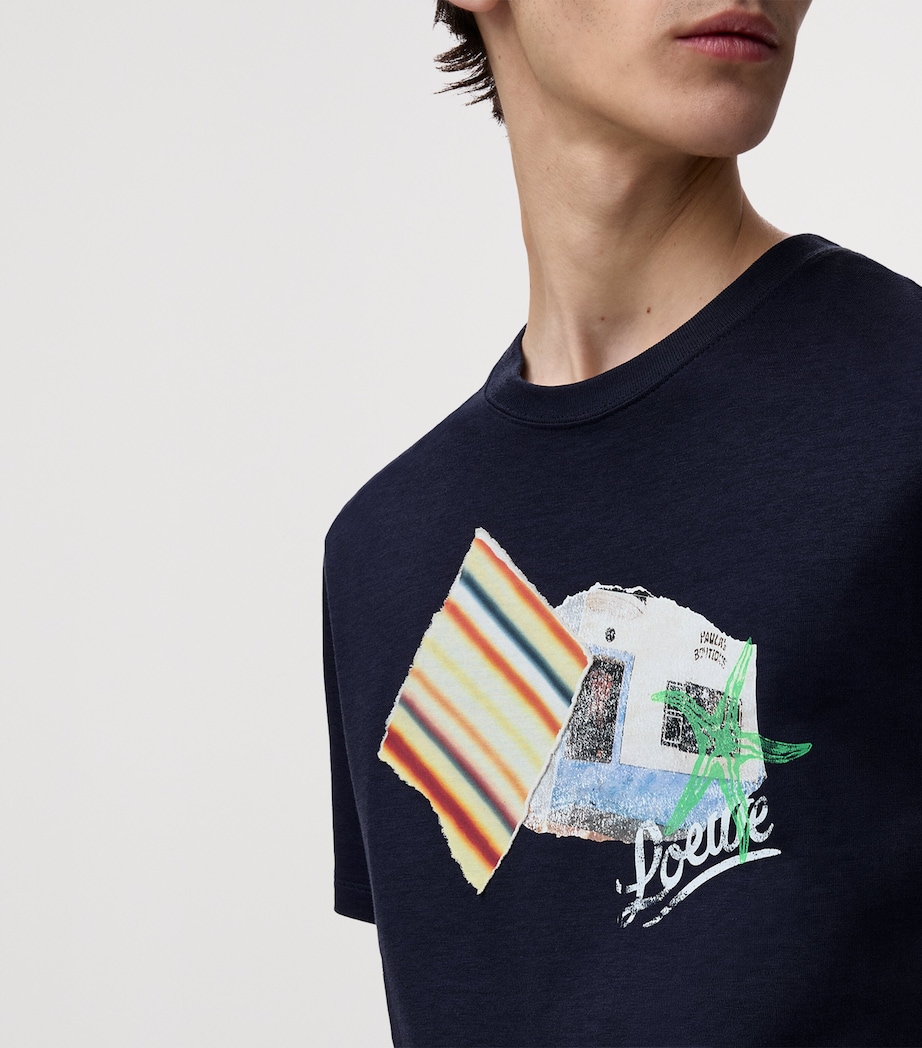 LOEWE Mens x Paula's Ibiza Relaxed T-Shirt Navy Blue Image 5