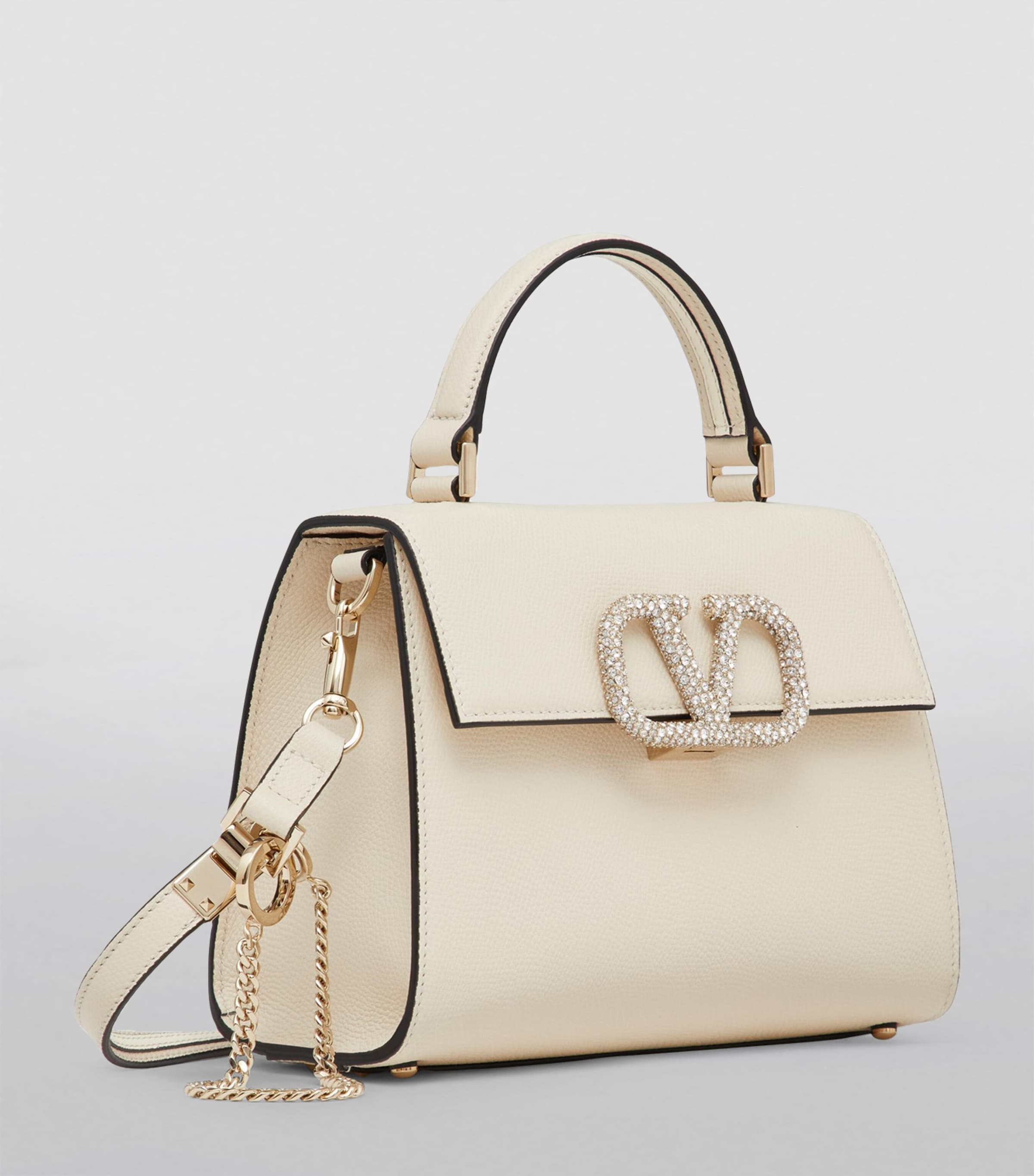 Valentino Garavani Ivory Small Calfskin Logo-Embellished Top