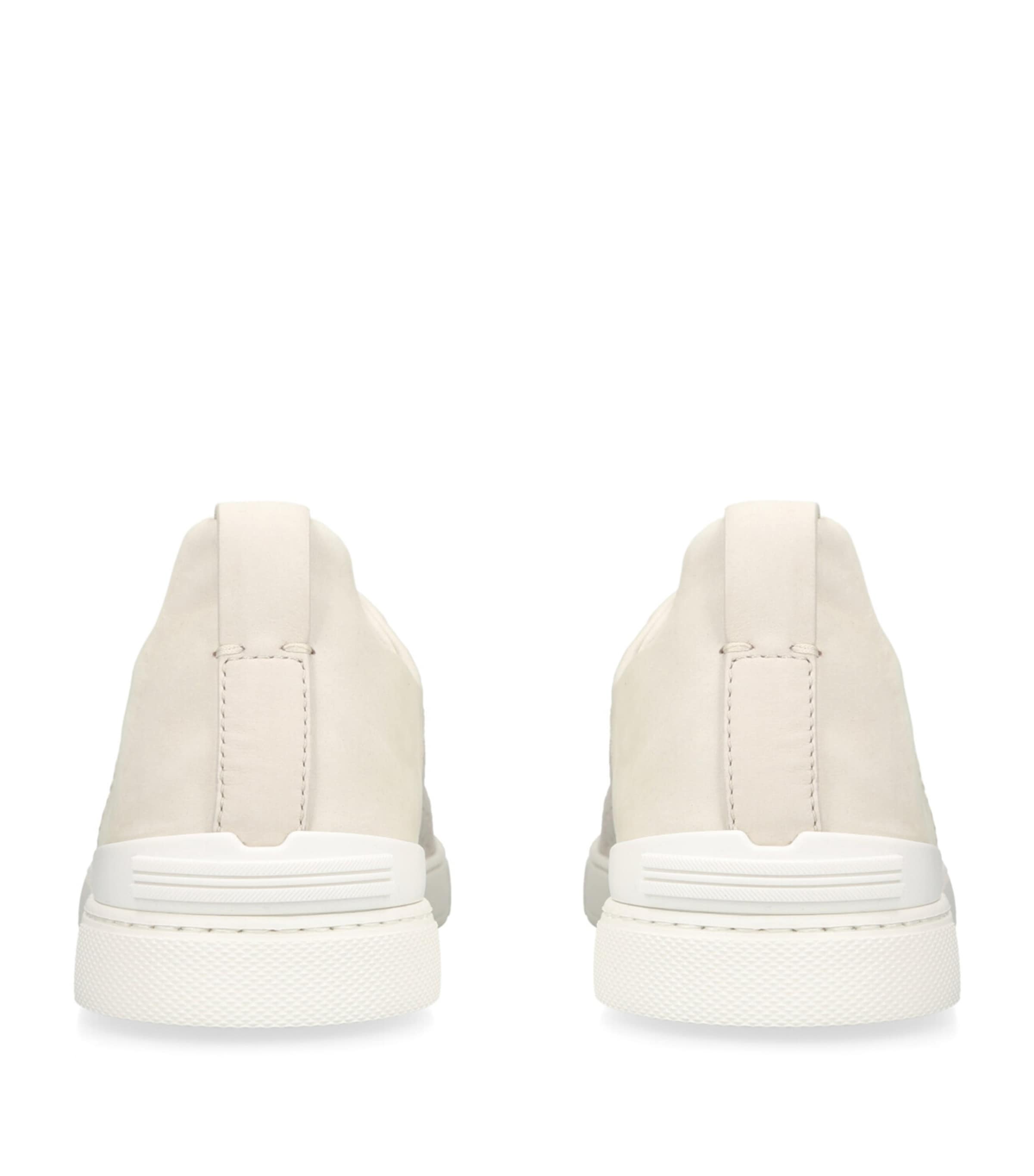 Zegna Crocodile Leather Triple Stitch SECONDSKIN Sneakers White Image 2