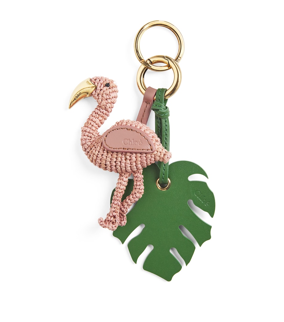 Chloé x Made For A Woman Flamingo and Palm Leaf Bag Charm Ballet Pink Image 1