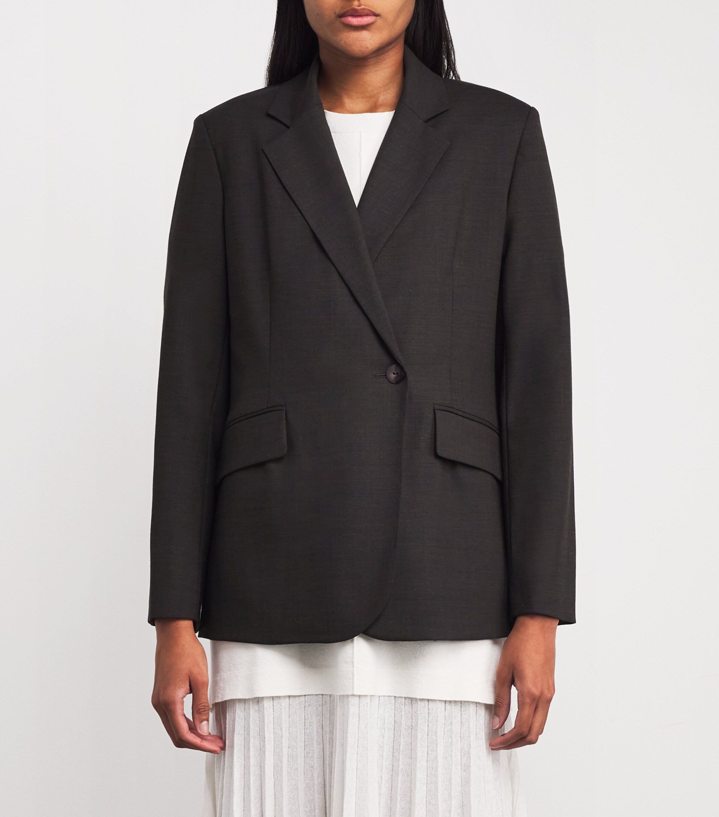 Claudie Pierlot Womens Wool-Blend Blazer Brown Image 3