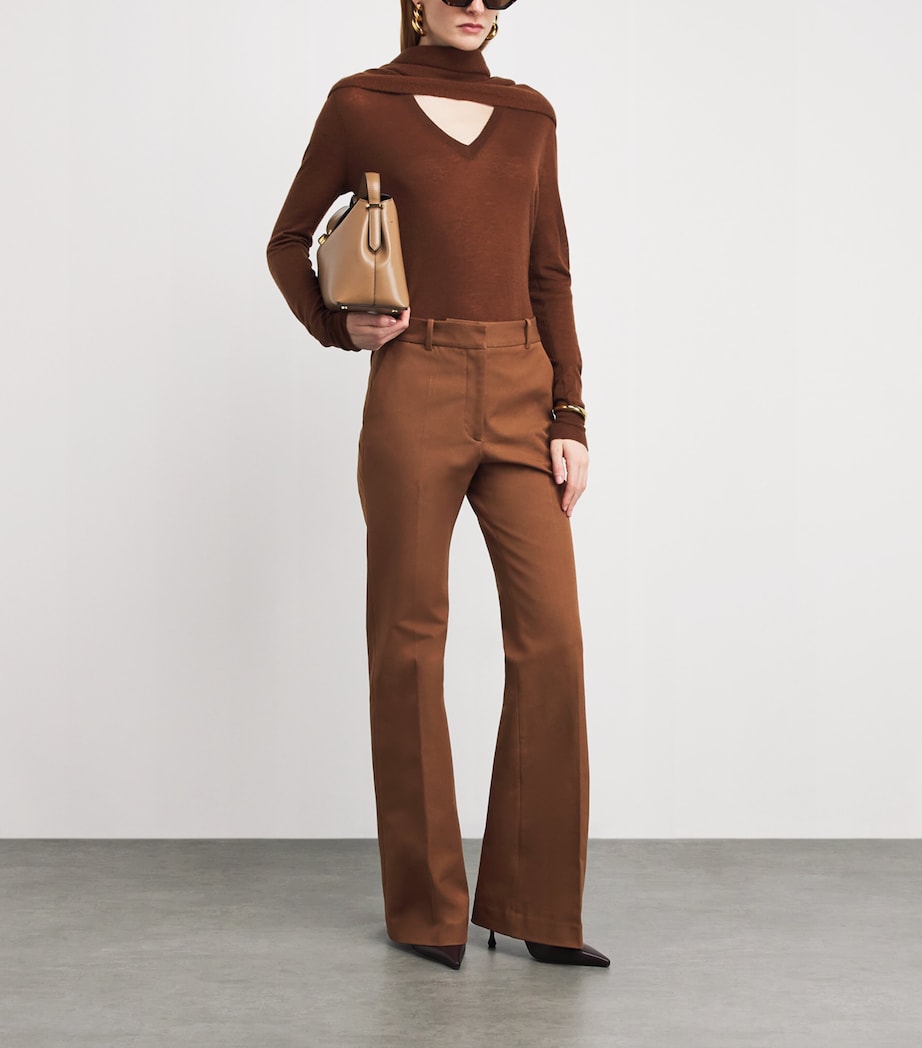 Joseph Womens Gabardine Tafira trousers Cinnamon Image 2