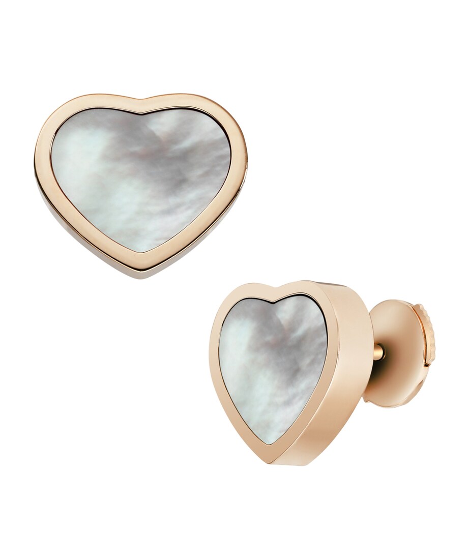 Rose Gold and Mother-of-Pearl Happy Hearts Stud Earrings 18K ROSE GOLD Image 3