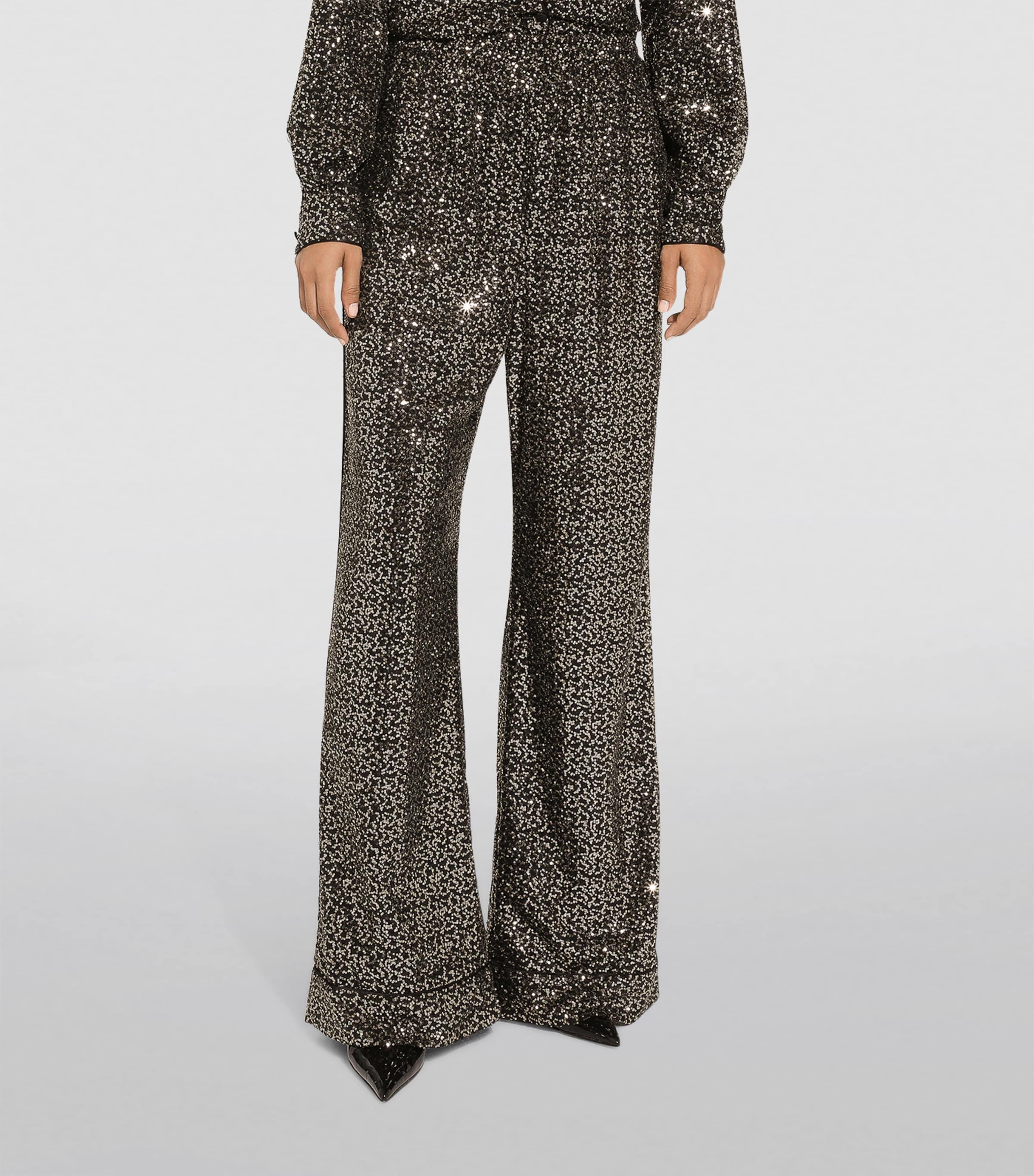 Sequinned Wide-Leg Trousers S8450-BICOLOUR Image 3