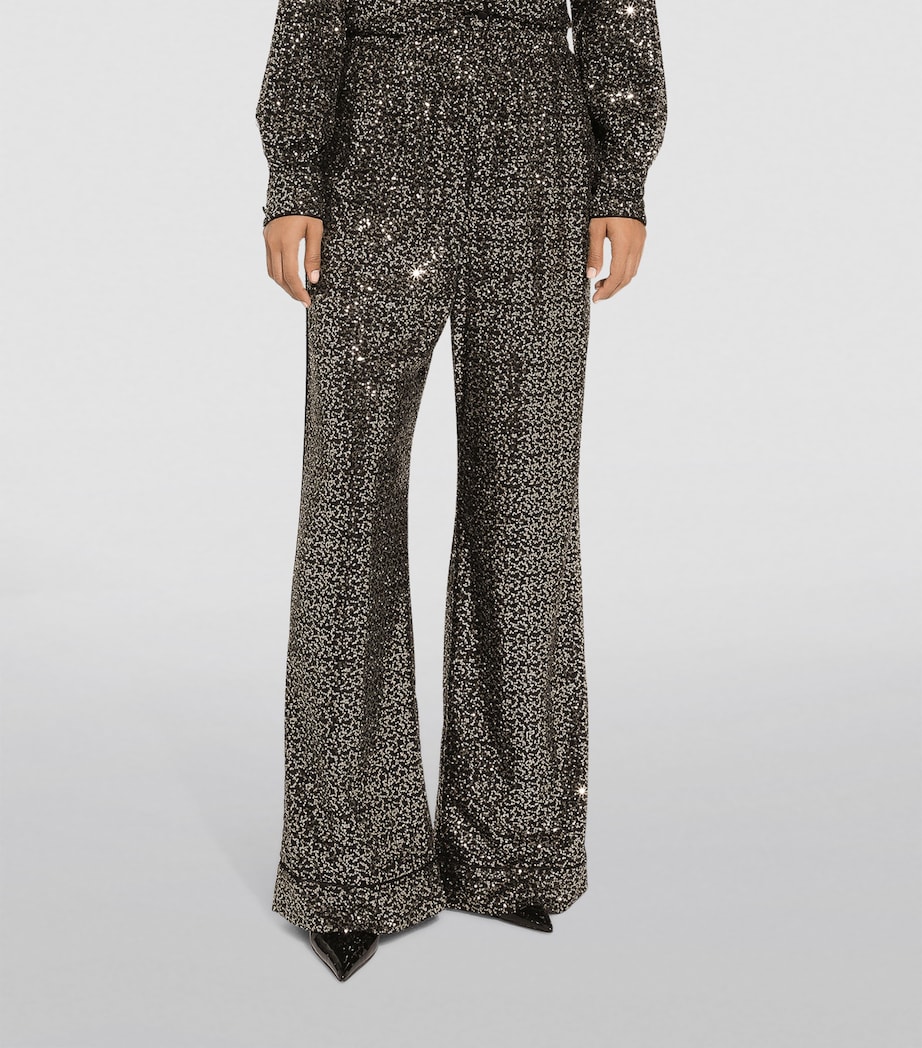 Sequinned Wide-Leg Trousers S8450-BICOLOUR Image 3