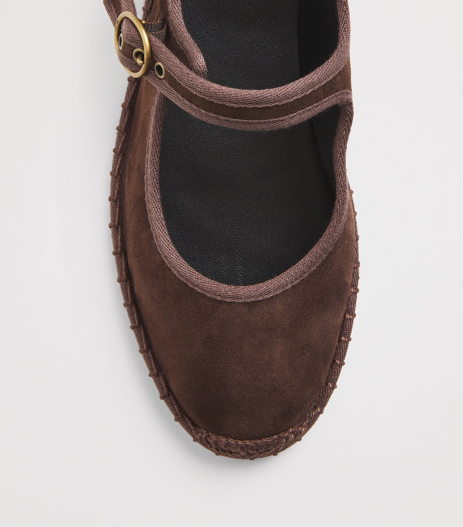 Suede Mary Jane Flats CHOCOLATE Image 4