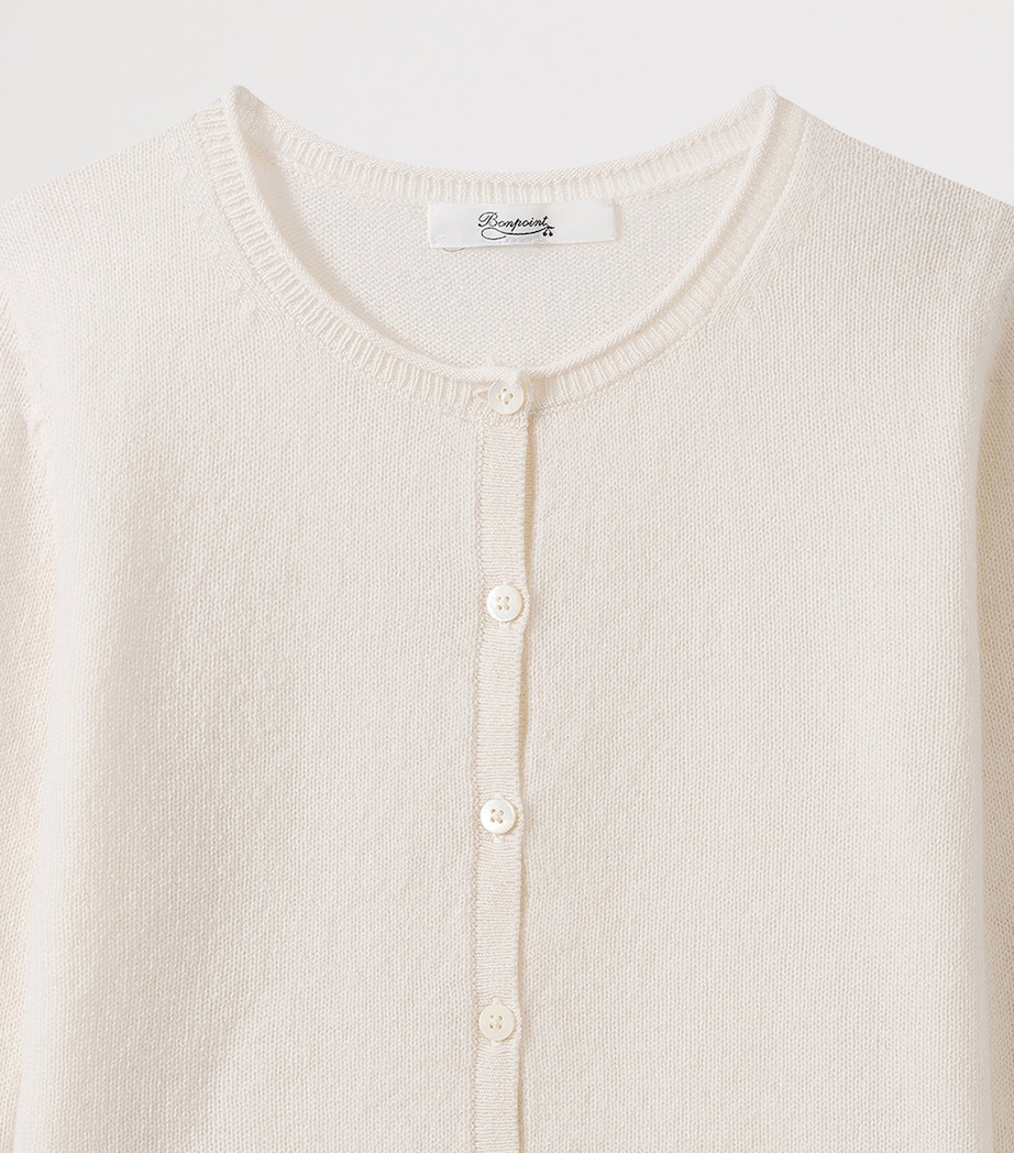 Cashmere Cardigan (10-12 Years) UPB BLANC LAIT Image 3