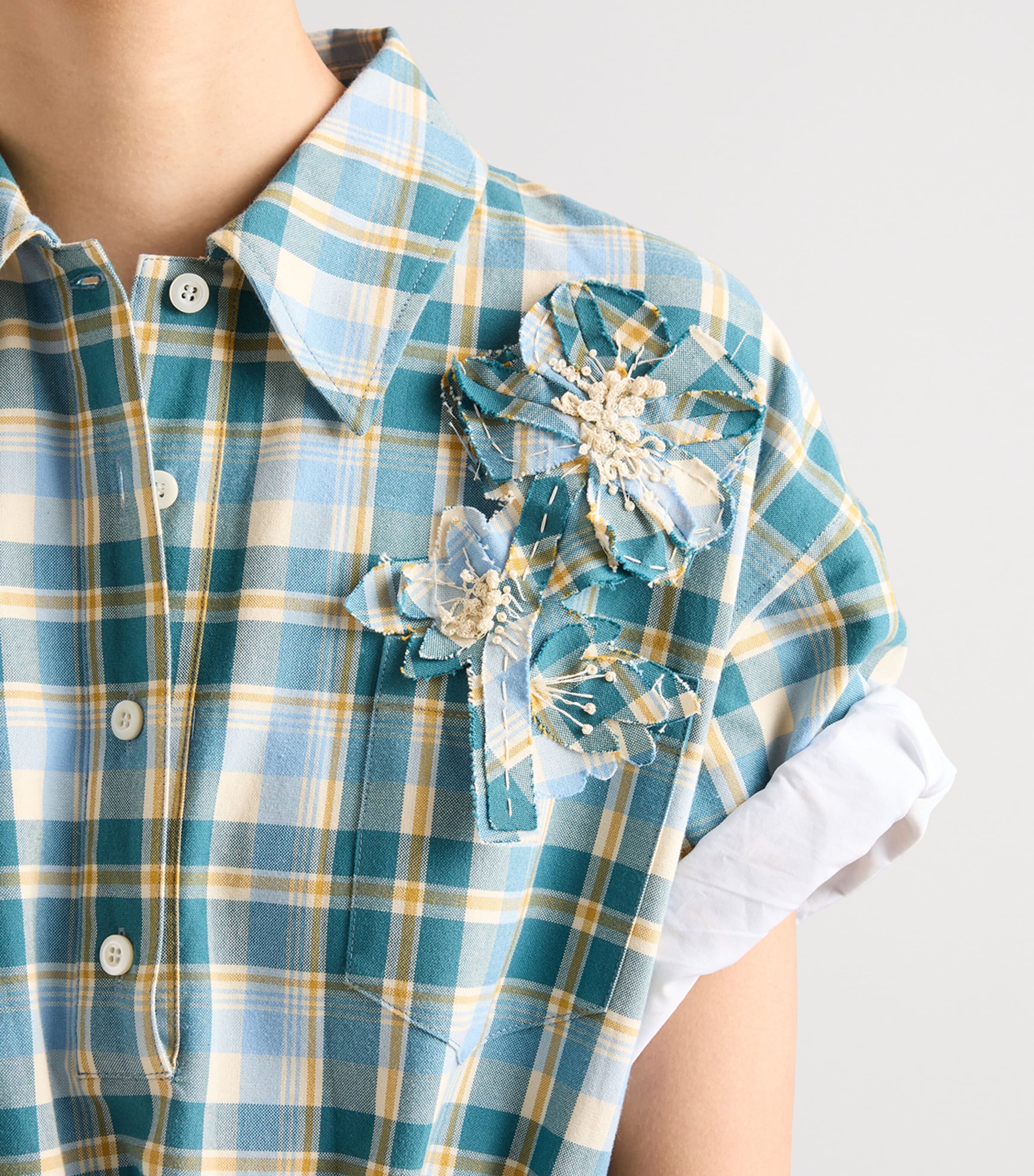 Prada Womens Cotton Check Shirt Dress Image 6