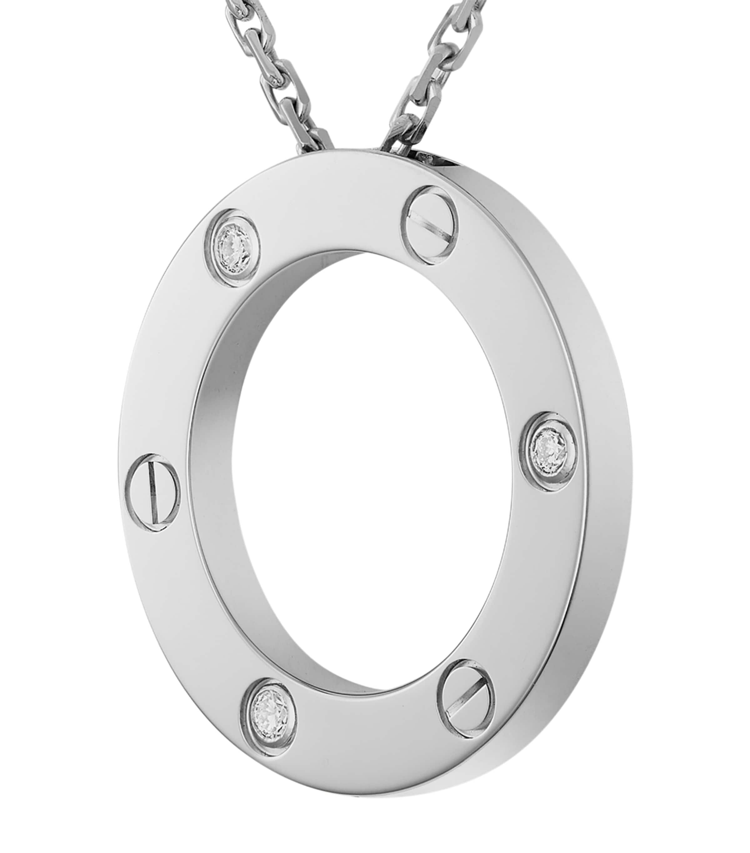 Cartier White Gold and Diamond Love Necklace White Gold Image 6
