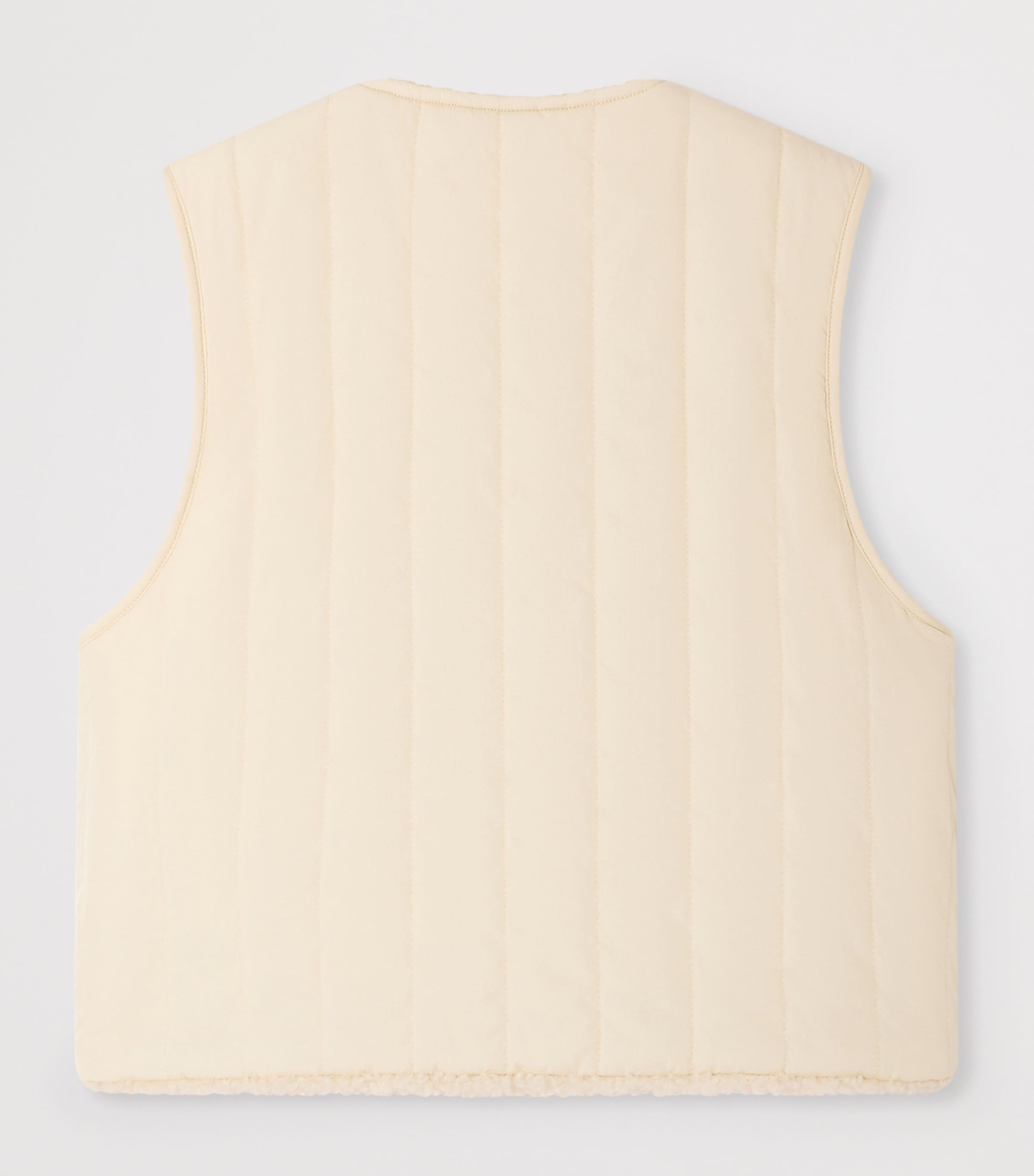 Bonpoint Quilted Maya Reversible Gilet (4-8 Years) Ecru Image 6