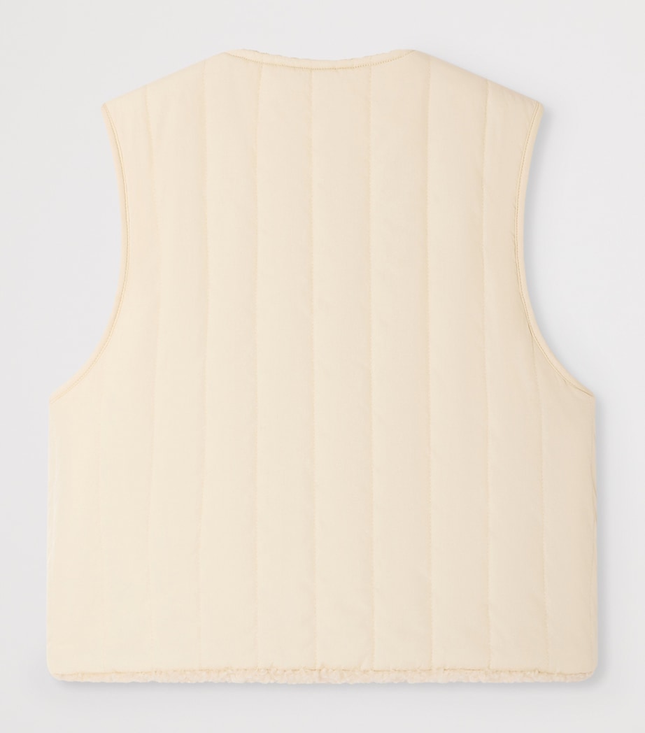 Bonpoint Quilted Maya Reversible Gilet (4-8 Years) Ecru Image 6