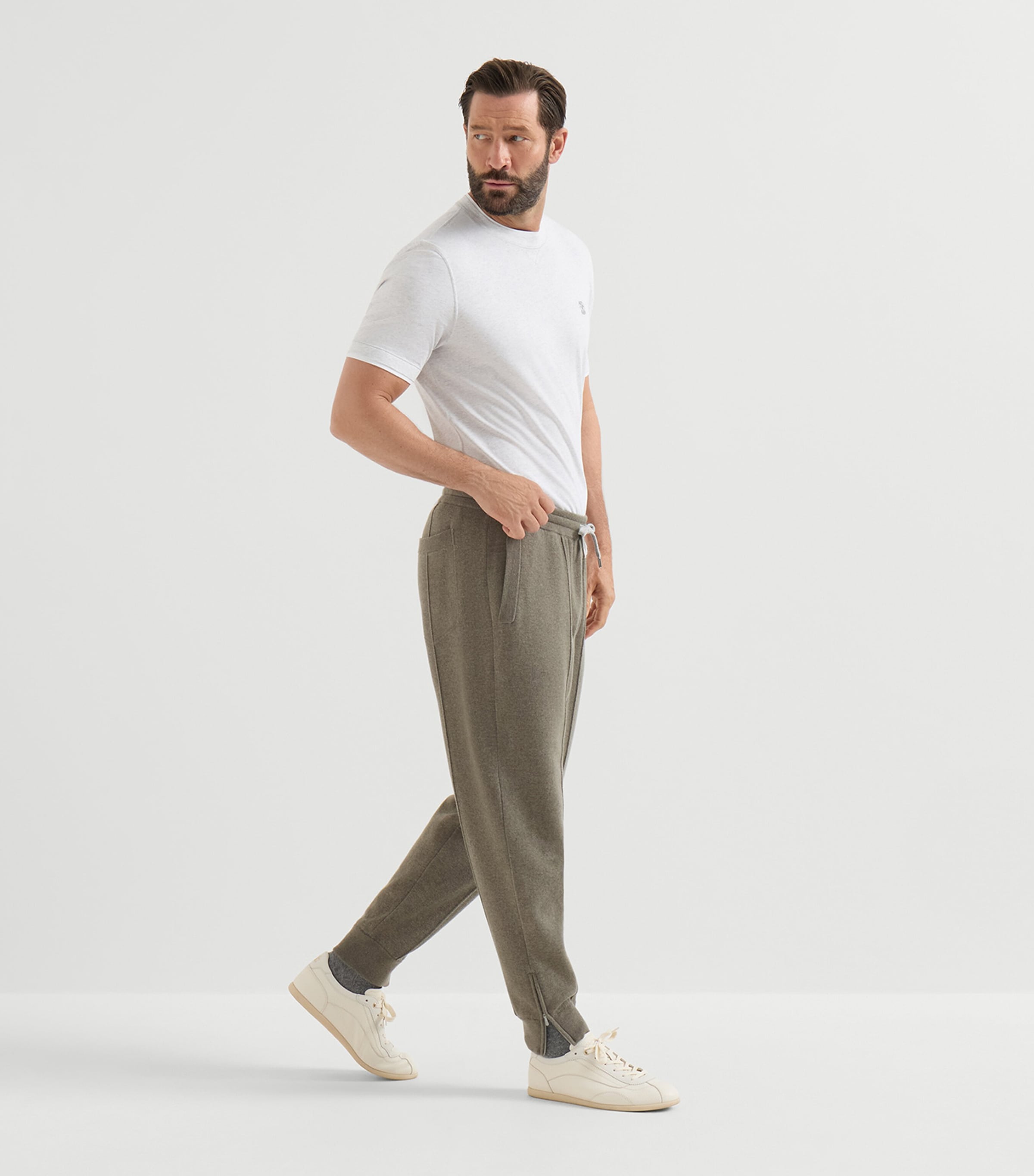Brunello Cucinelli Mens Cashmere-Blend Double-Knit Sweatpants Image 4