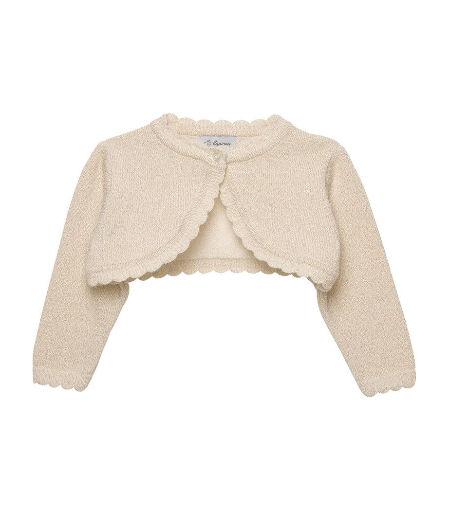 Clara Cropped Cardigan (0-9 Months) GOLD SPARKLE Image 1