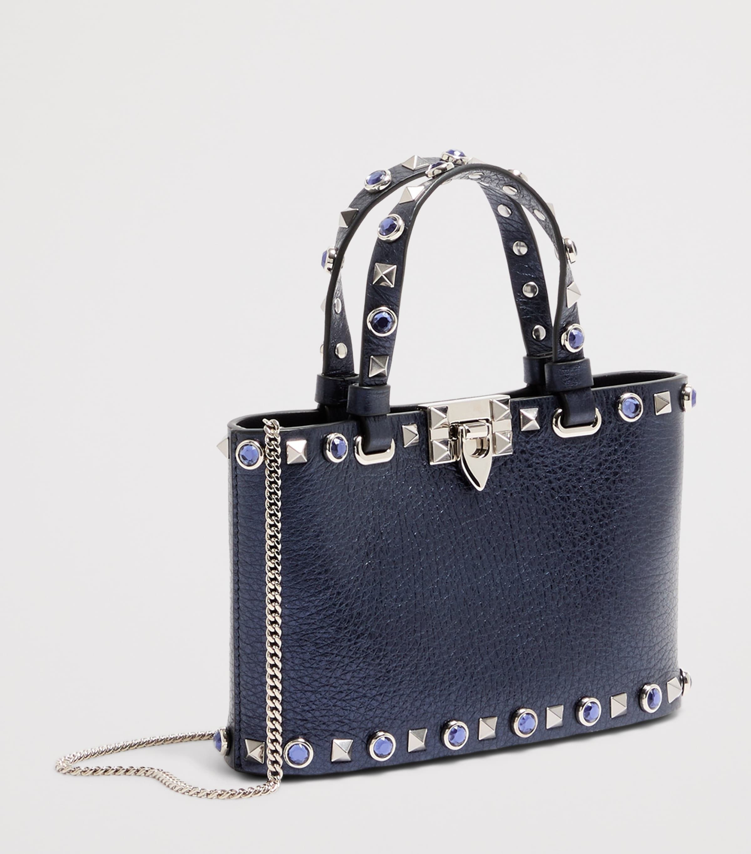 Valentino Garavani Mini Leather Rockstud Tote Bag Image 2