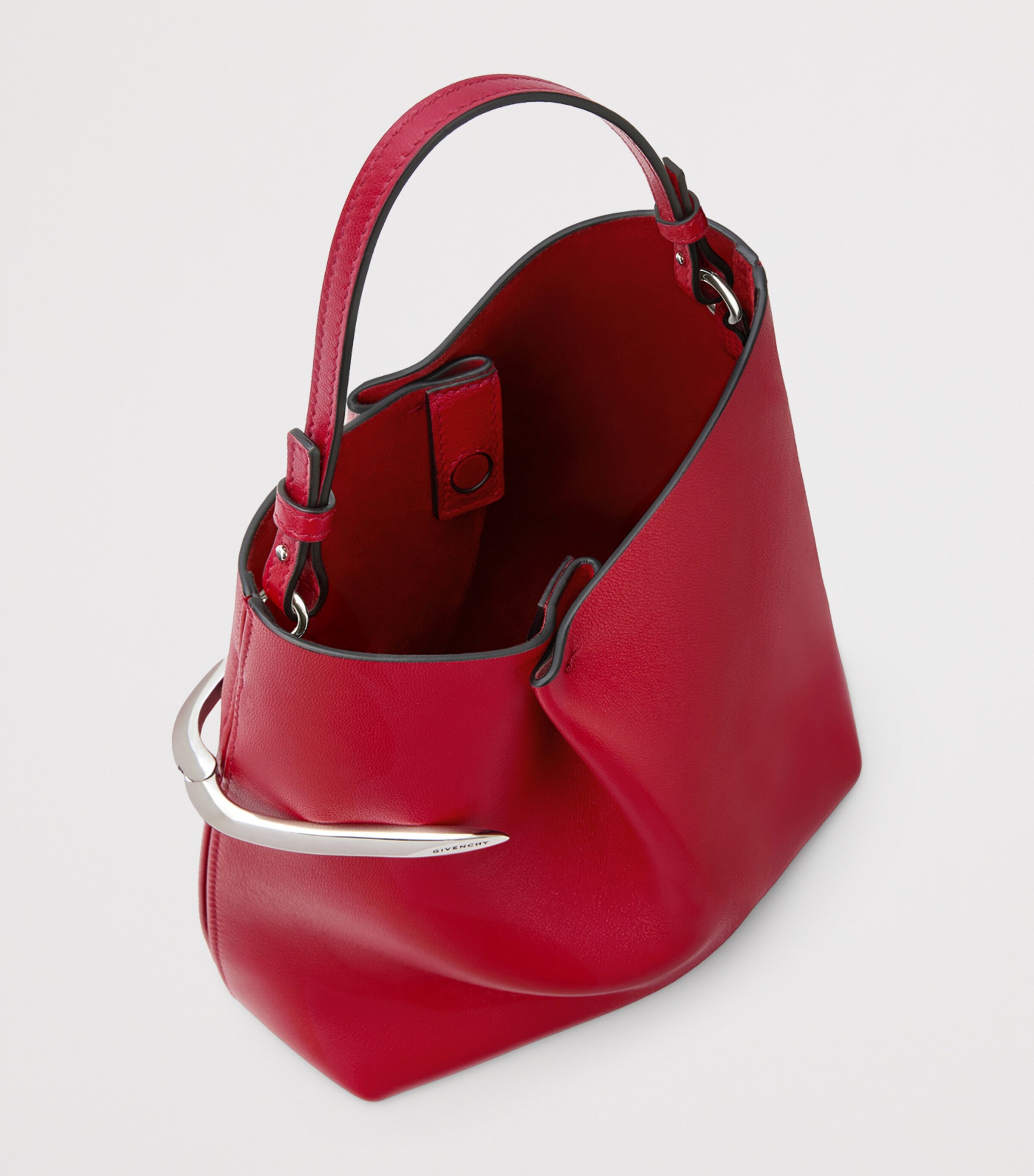 Lambskin Pinch Me Pouch Top-Handle Bag EQUESTRIAN RED Image 4