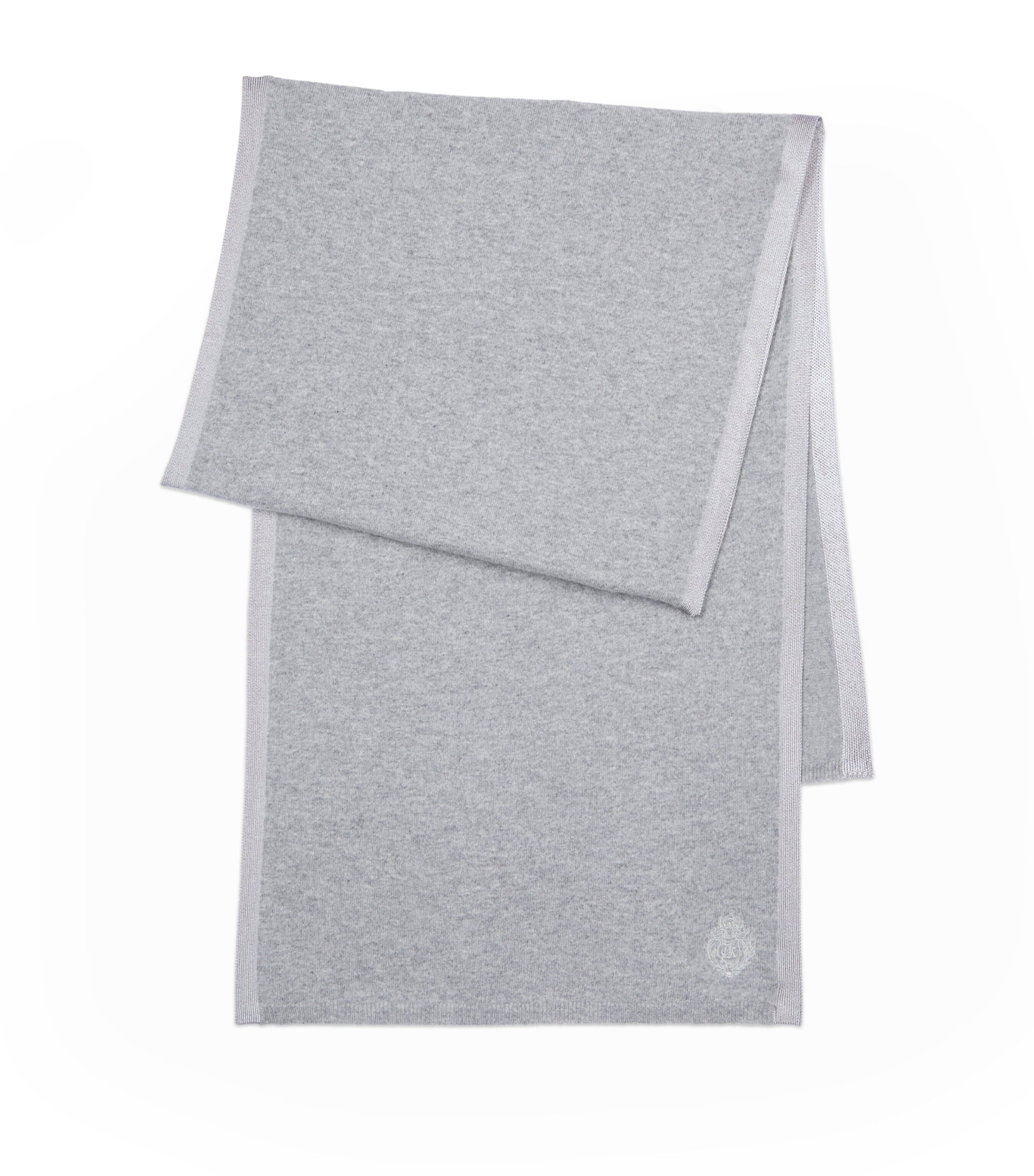 Shop The Kooples Cashmere Embroidered Scarf In Grey