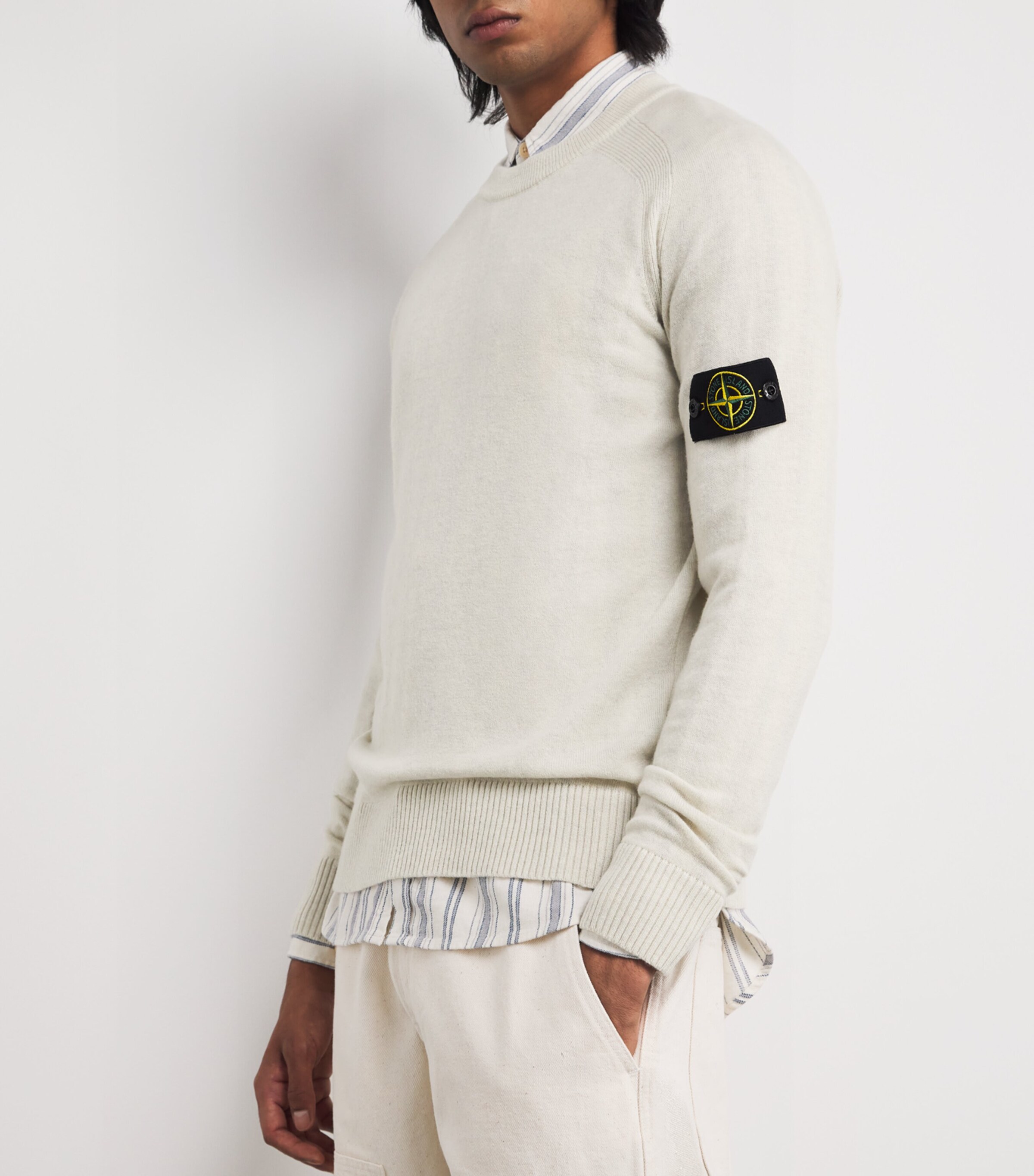 Virgin Wool Rib-Detail Sweater V0M93 Image 6