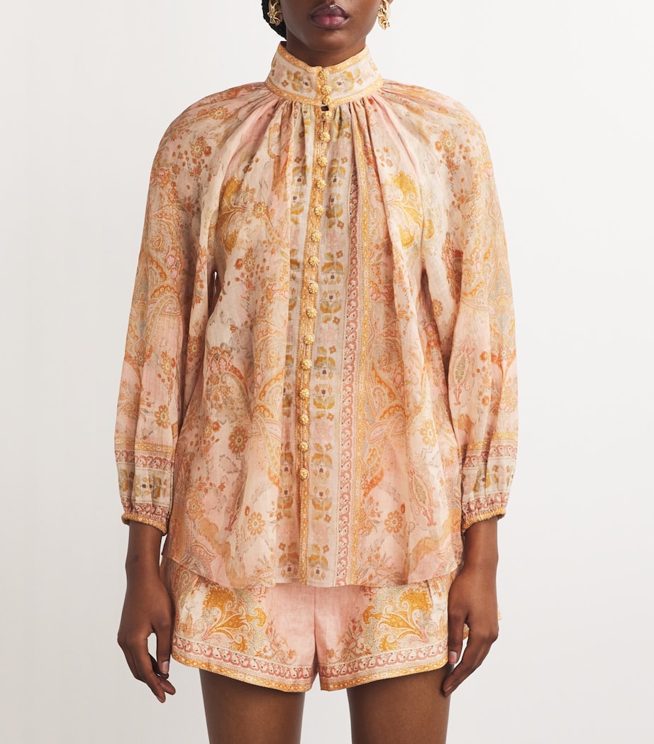 Ramie Acacia Billow Blouse CREAM/PINK MULTI Image 3
