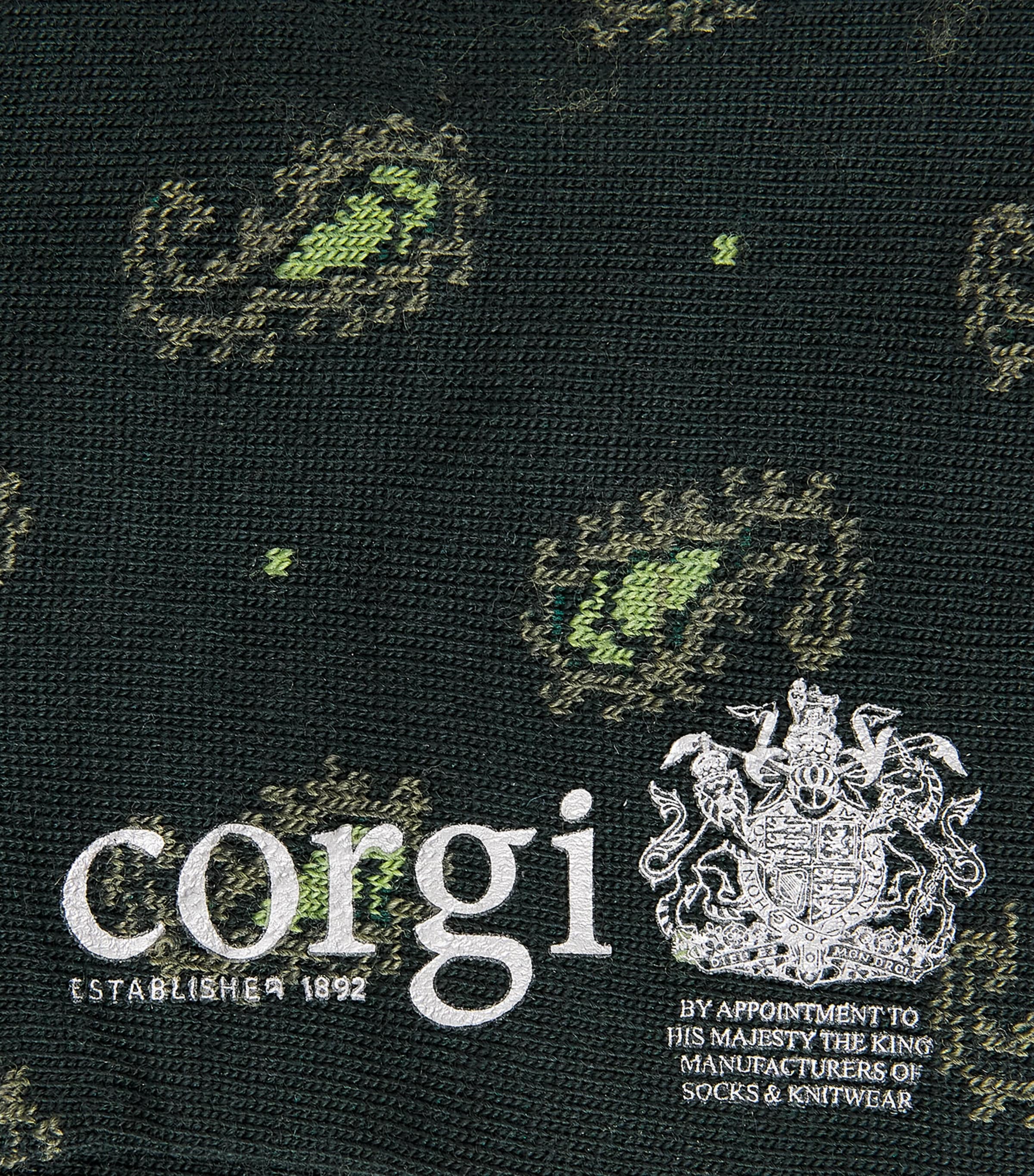Corgi Mens Wool-Blend Paisley Socks Green/khaki Image 2