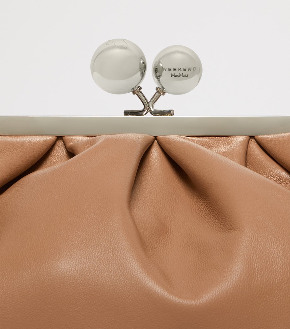 Weekend Max Mara Medium Leather Pasticcino Clutch Bag Nudo Image 7