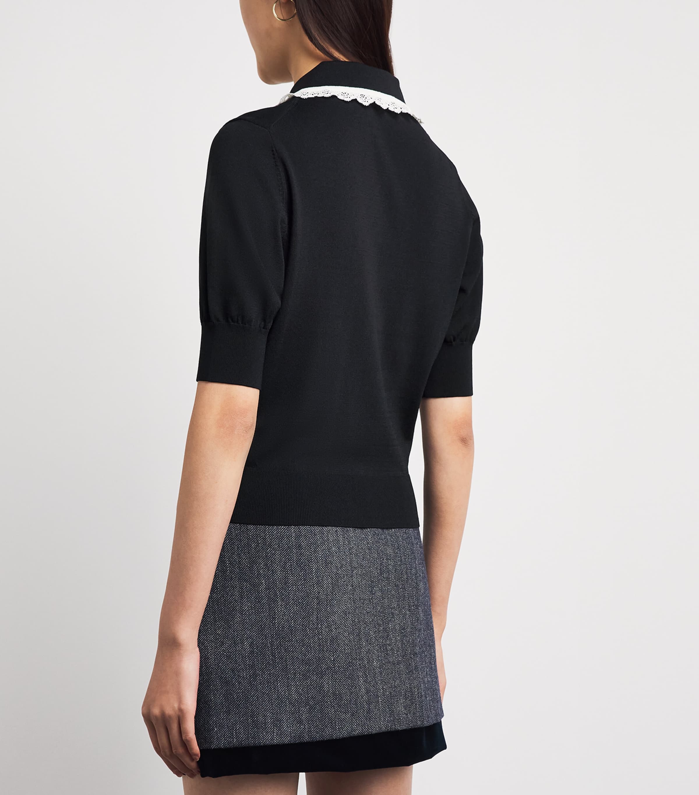 Claudie Pierlot Womens Lace-Collar Cardigan Dual Color Image 5