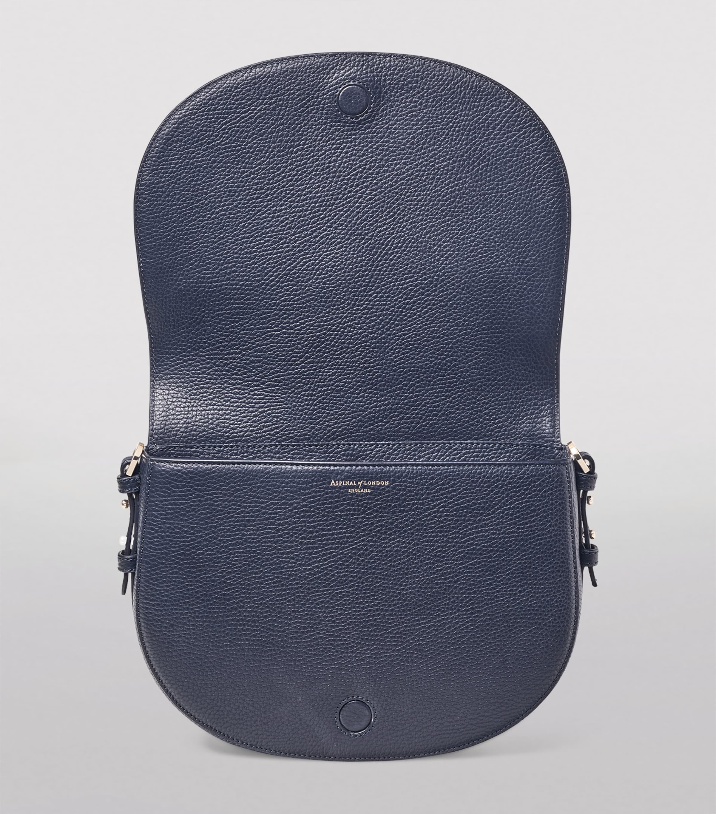 Aspinal Of London Leather Stella Cross-Body Satchel Navy Image 4