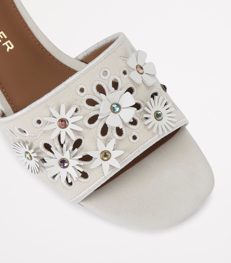 Suede Flower Low Sandals 30 BONE/COMB Image 3