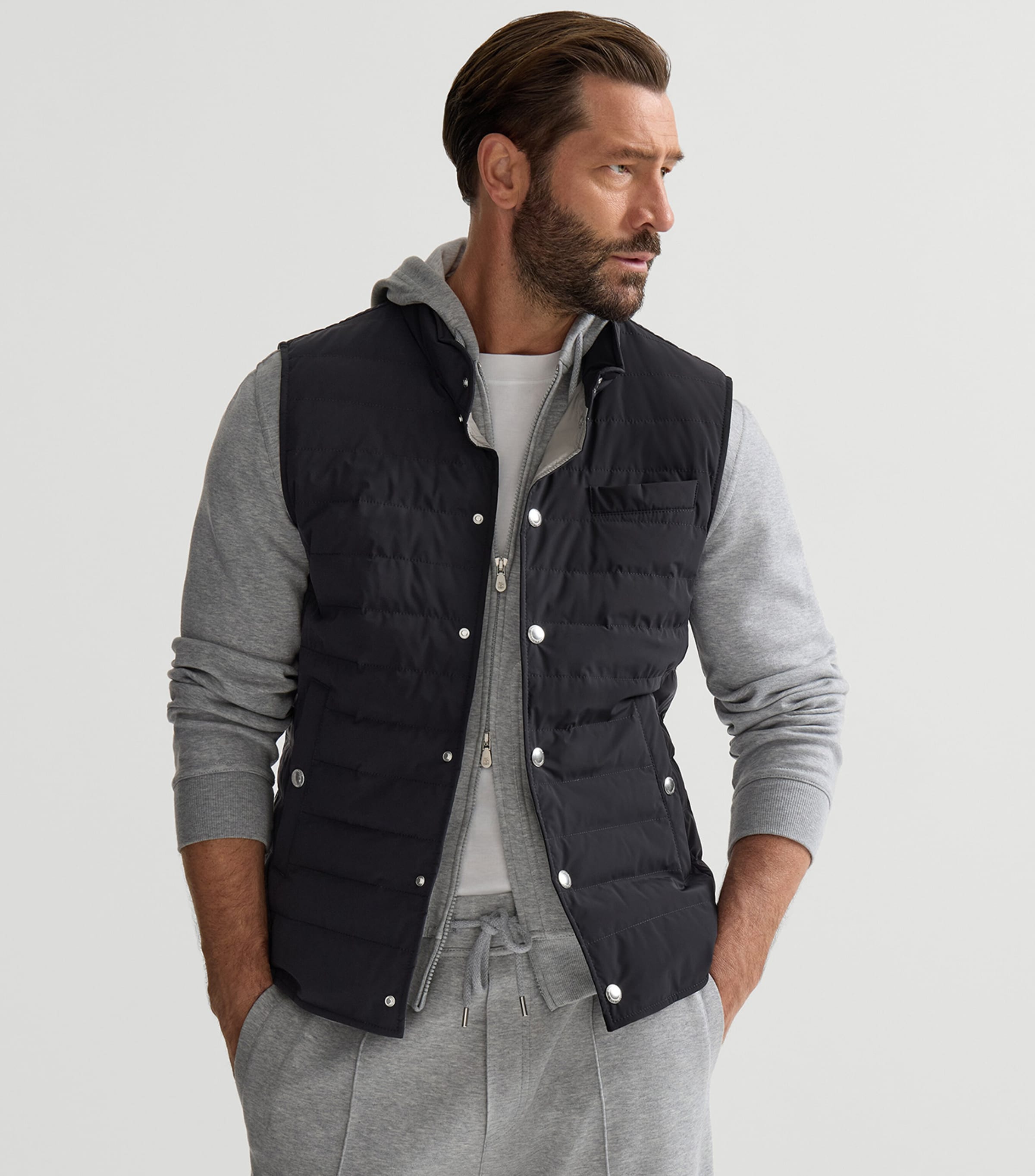 Brunello Cucinelli Mens Bonded Taffeta Down Gilet Image 2