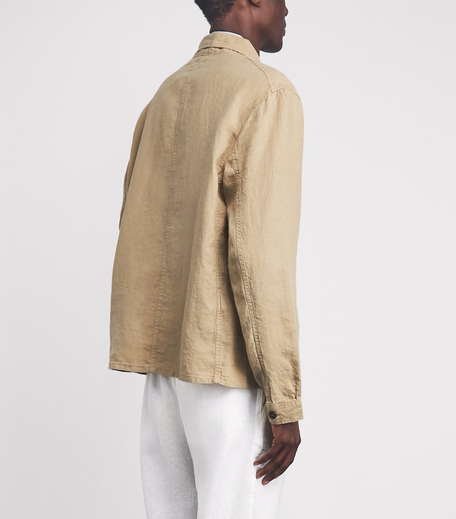 Polo Ralph Lauren Mens Linen Chore Overshirt Coastal Beige Image 5