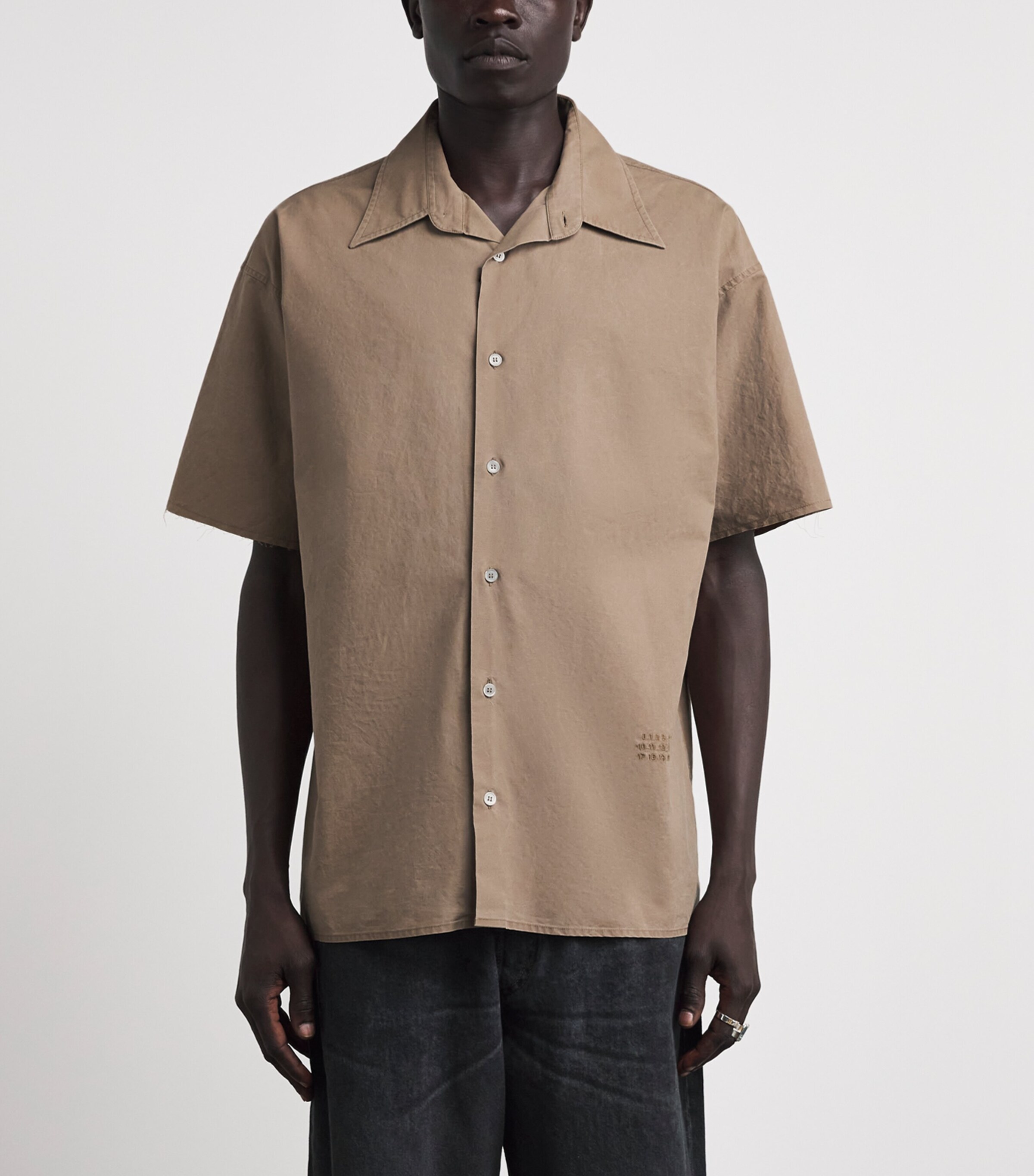 MM6 Maison Margiela Mens Cotton Short-Sleeve Shirt Caramel Image 4