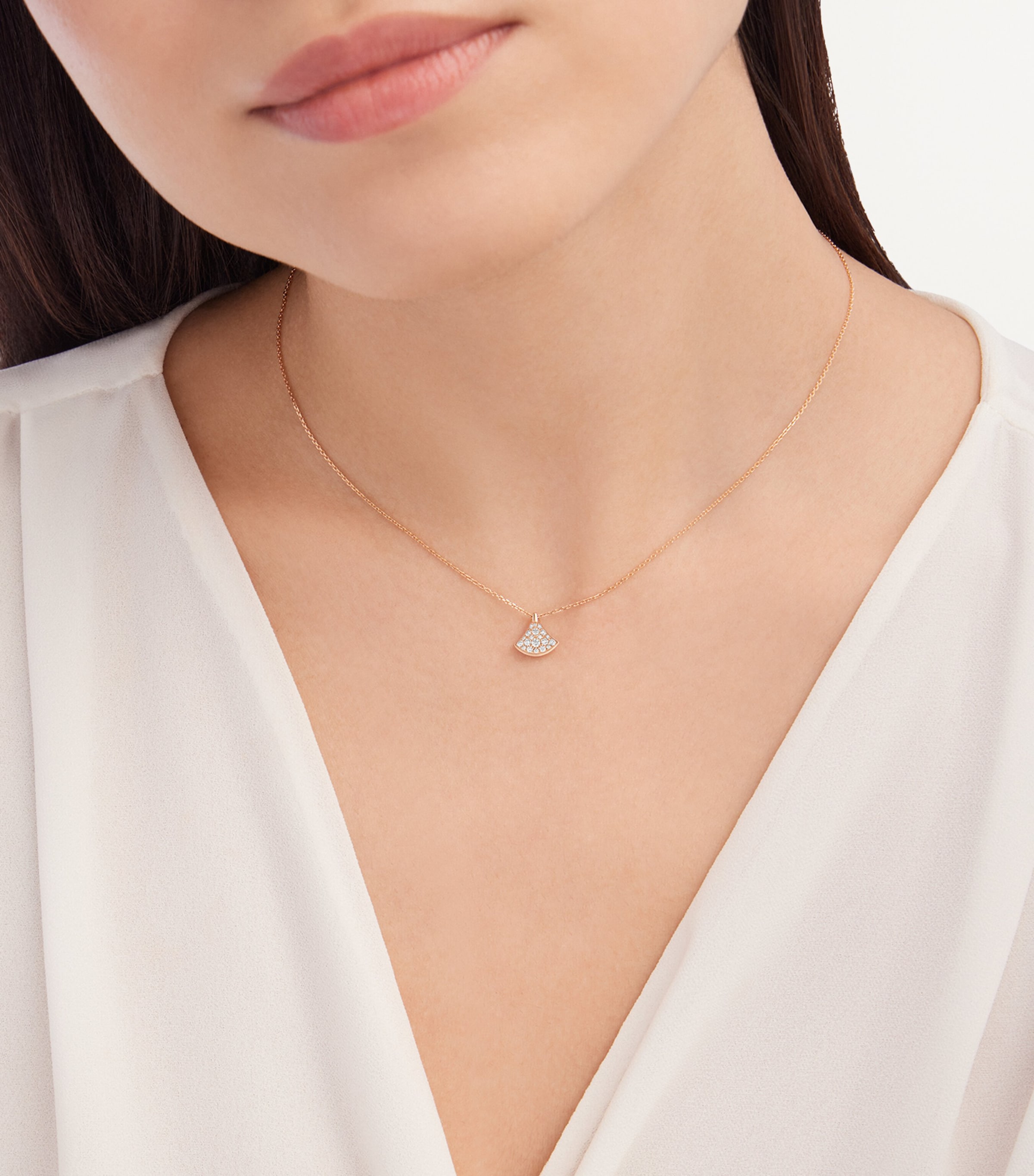 Rose Gold and Diamond Divas' Dream Pendant Necklace ROSE GOLD Image 2