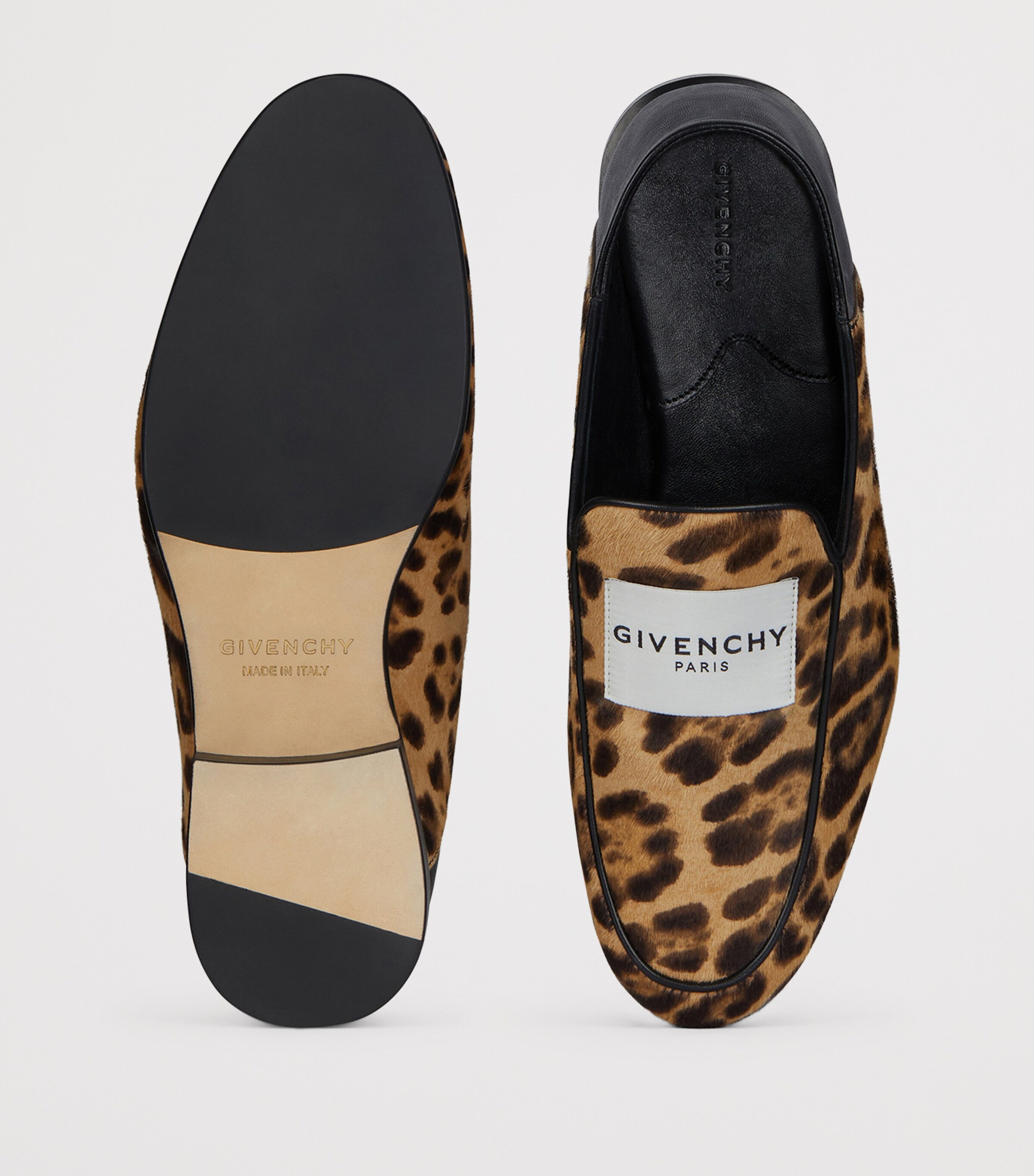 Leopard Print Label Loafers BLACK/BEIGE Image 5